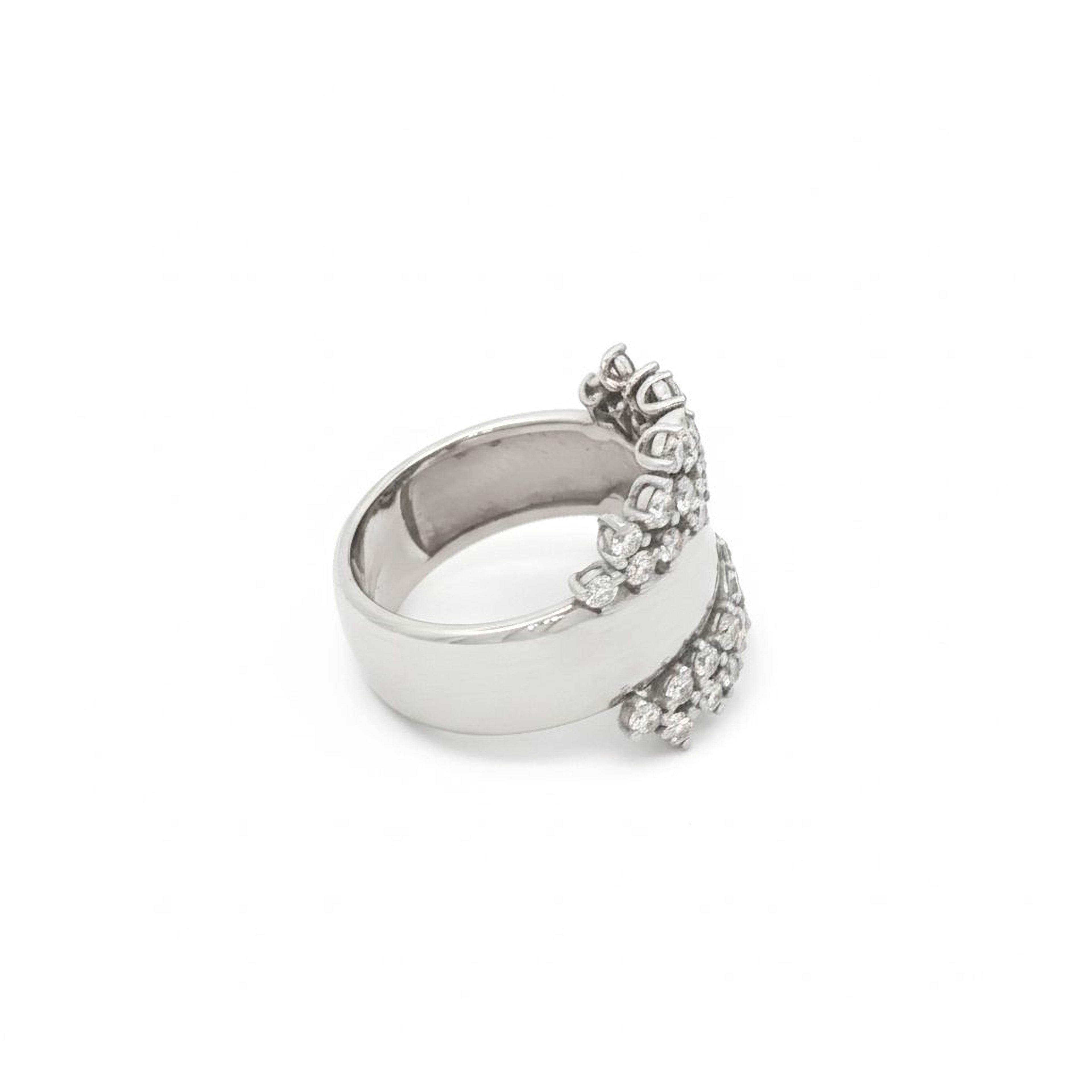Gold Thick Band with Clustered Diamonds