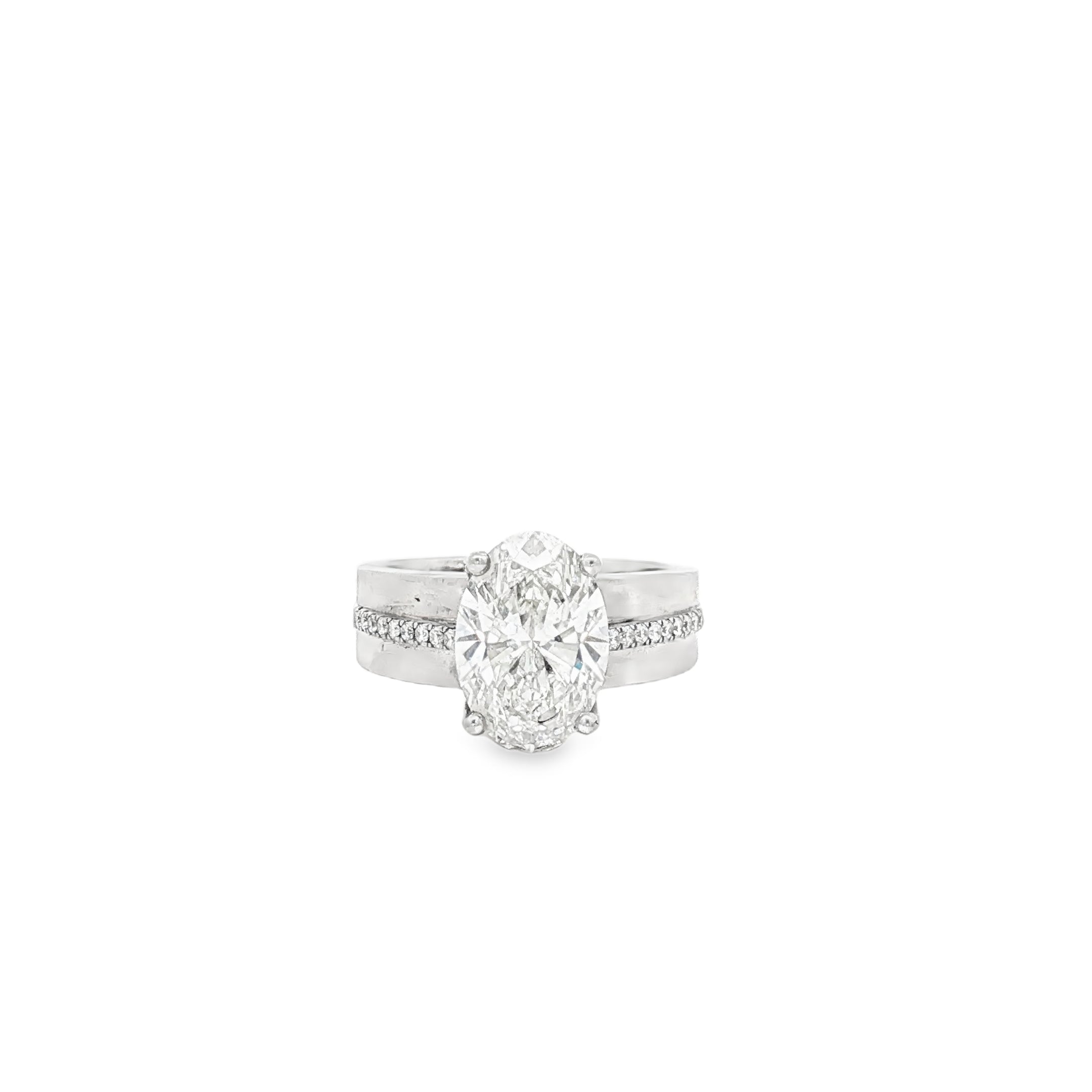 3ct Oval Ring with Gold Band
