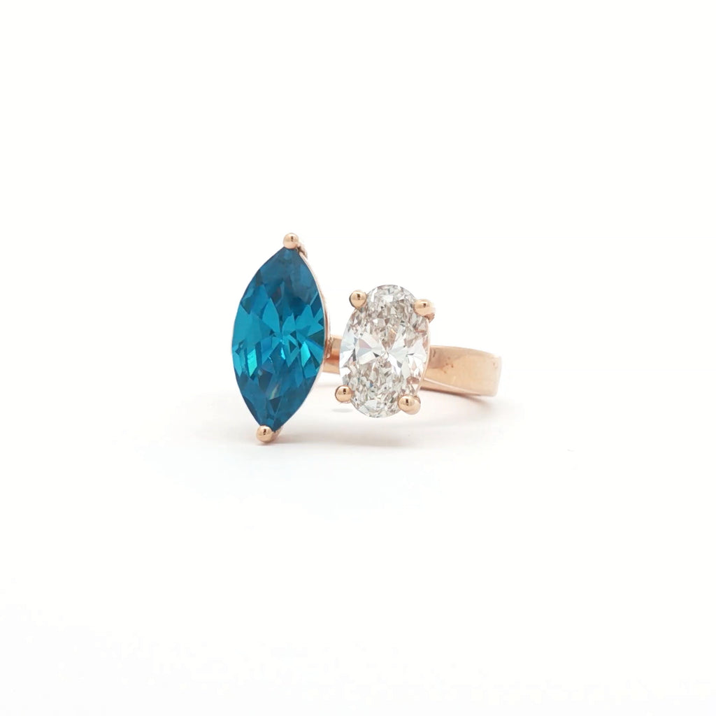 Blue Marquise x Oval Ring