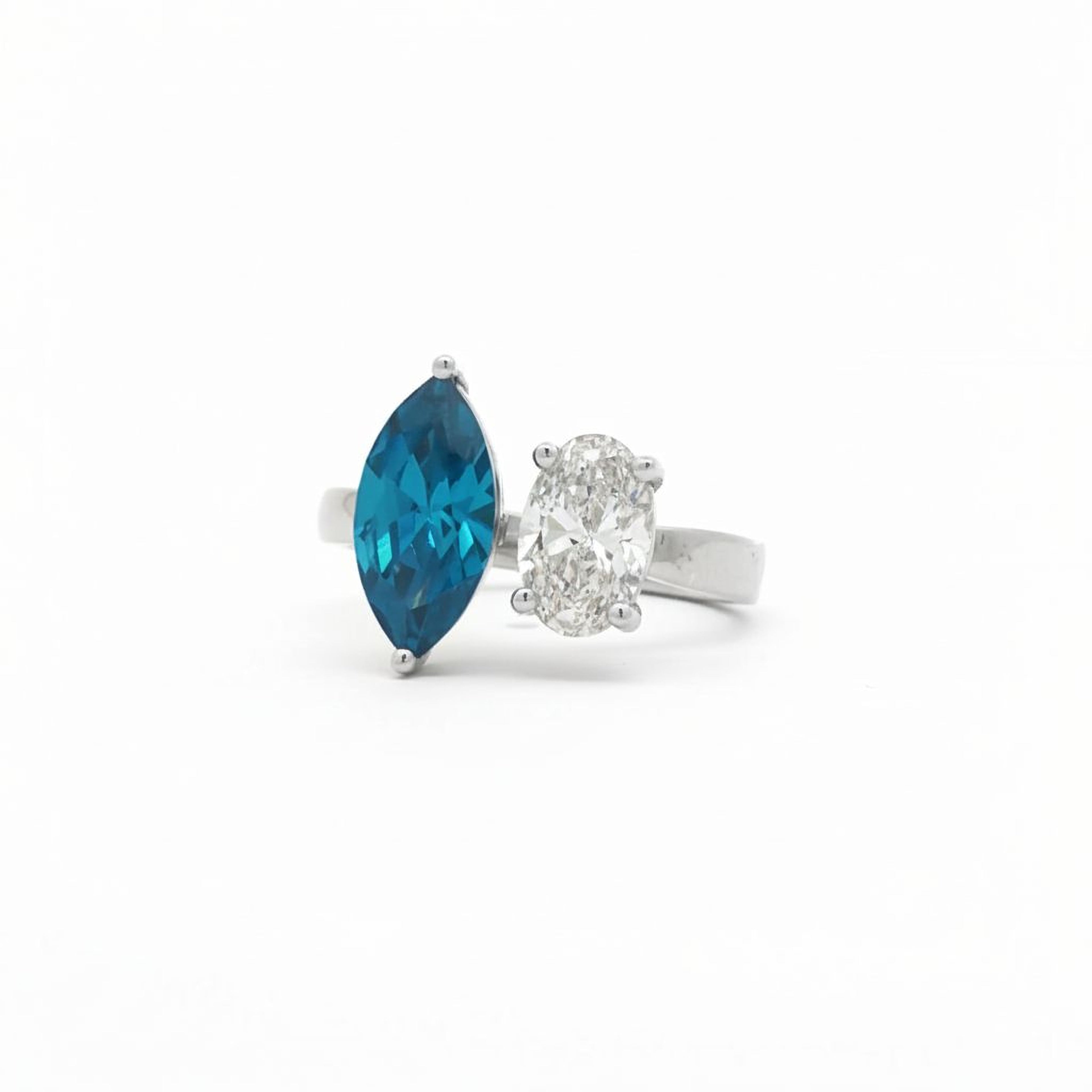 Blue Marquise x Oval Ring
