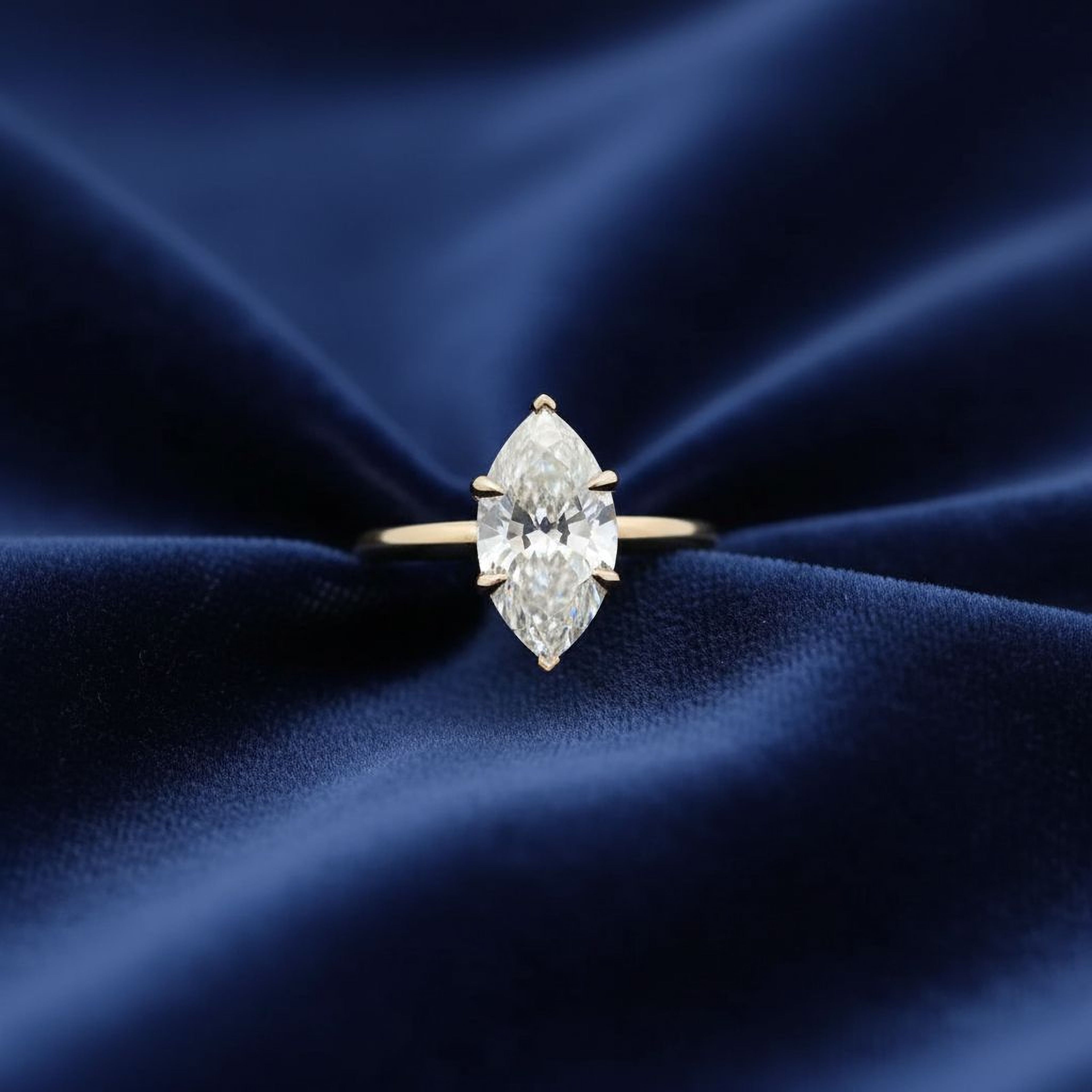 2ct Marquise Simple Ring