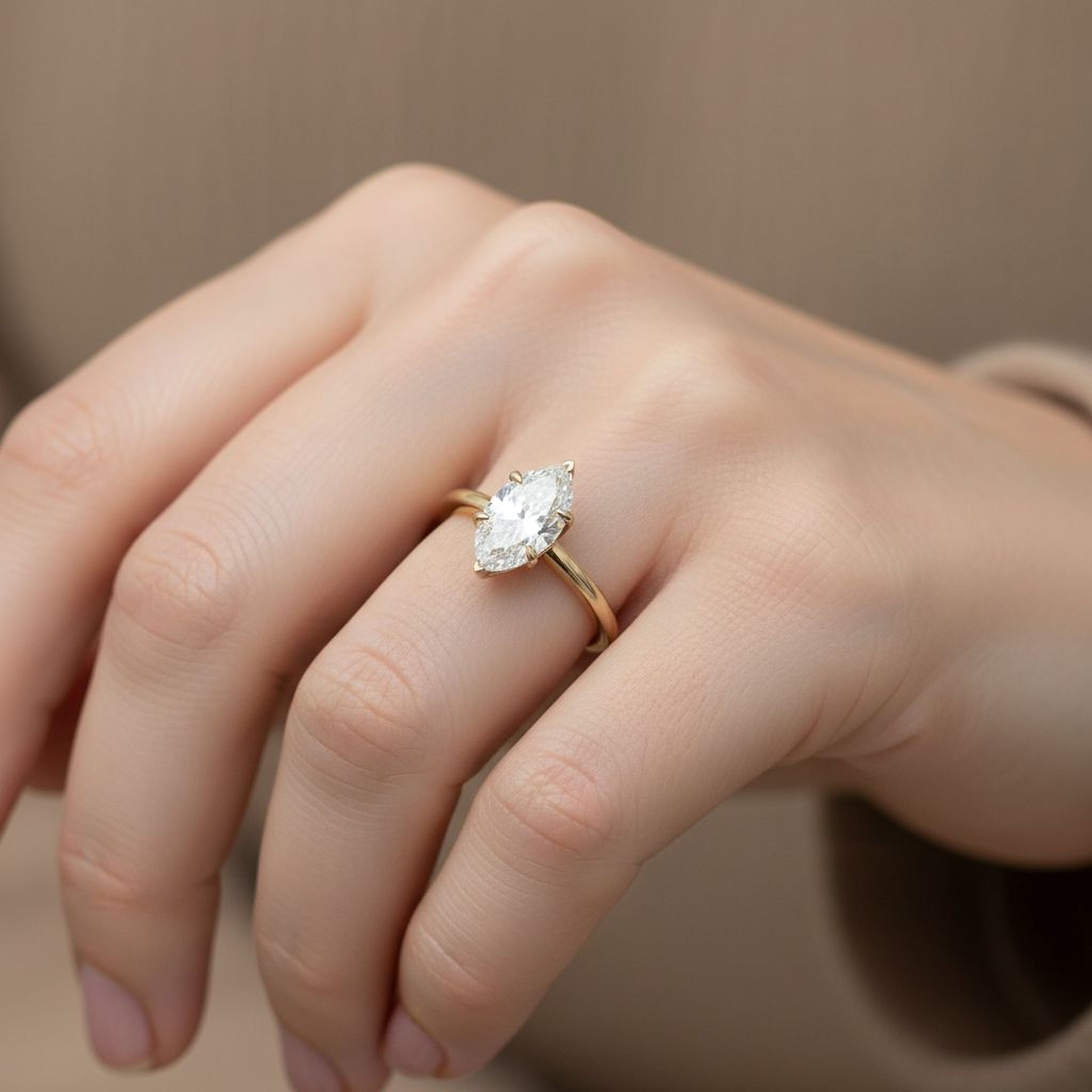 2ct Marquise Simple Ring