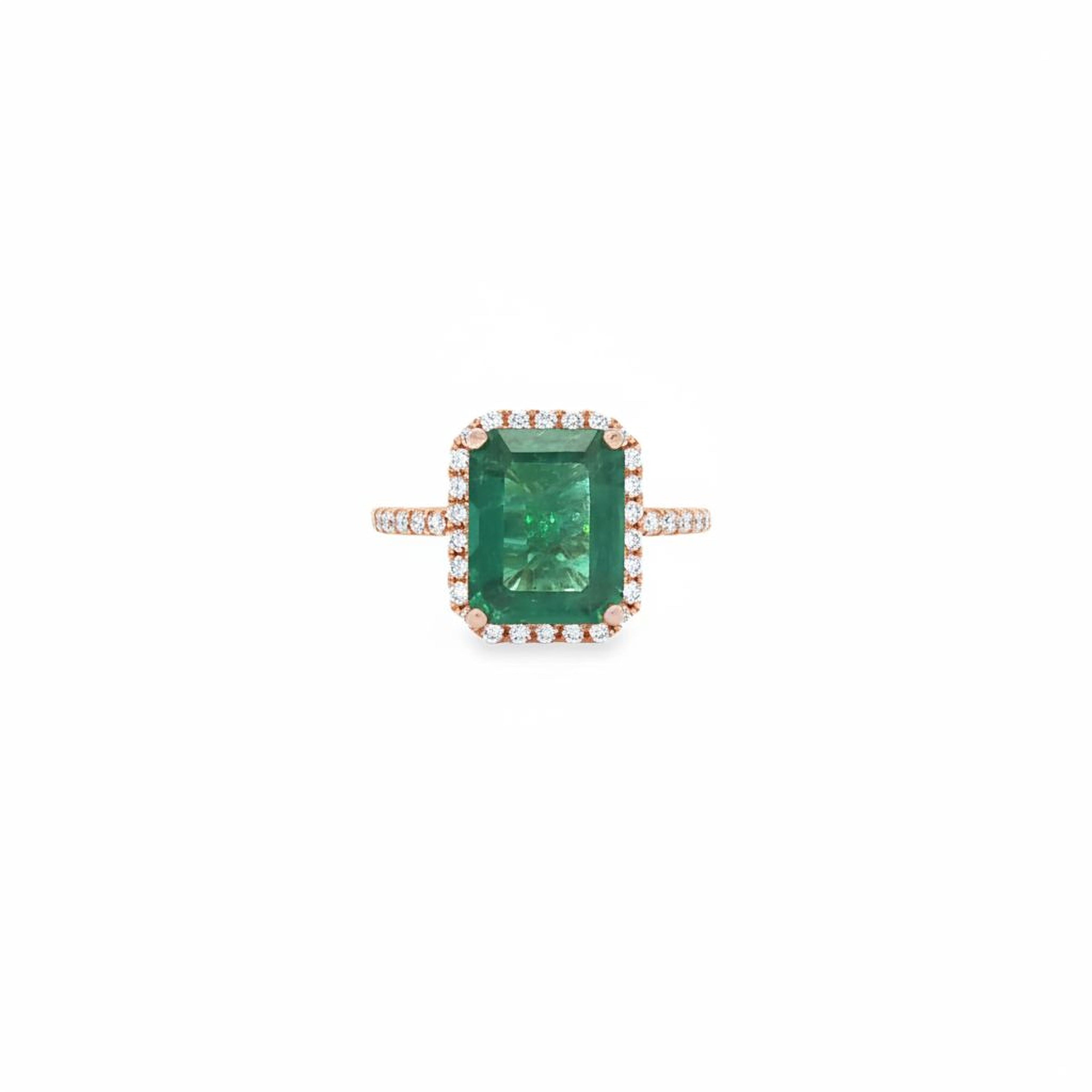 3ct Emerald Pave Ring