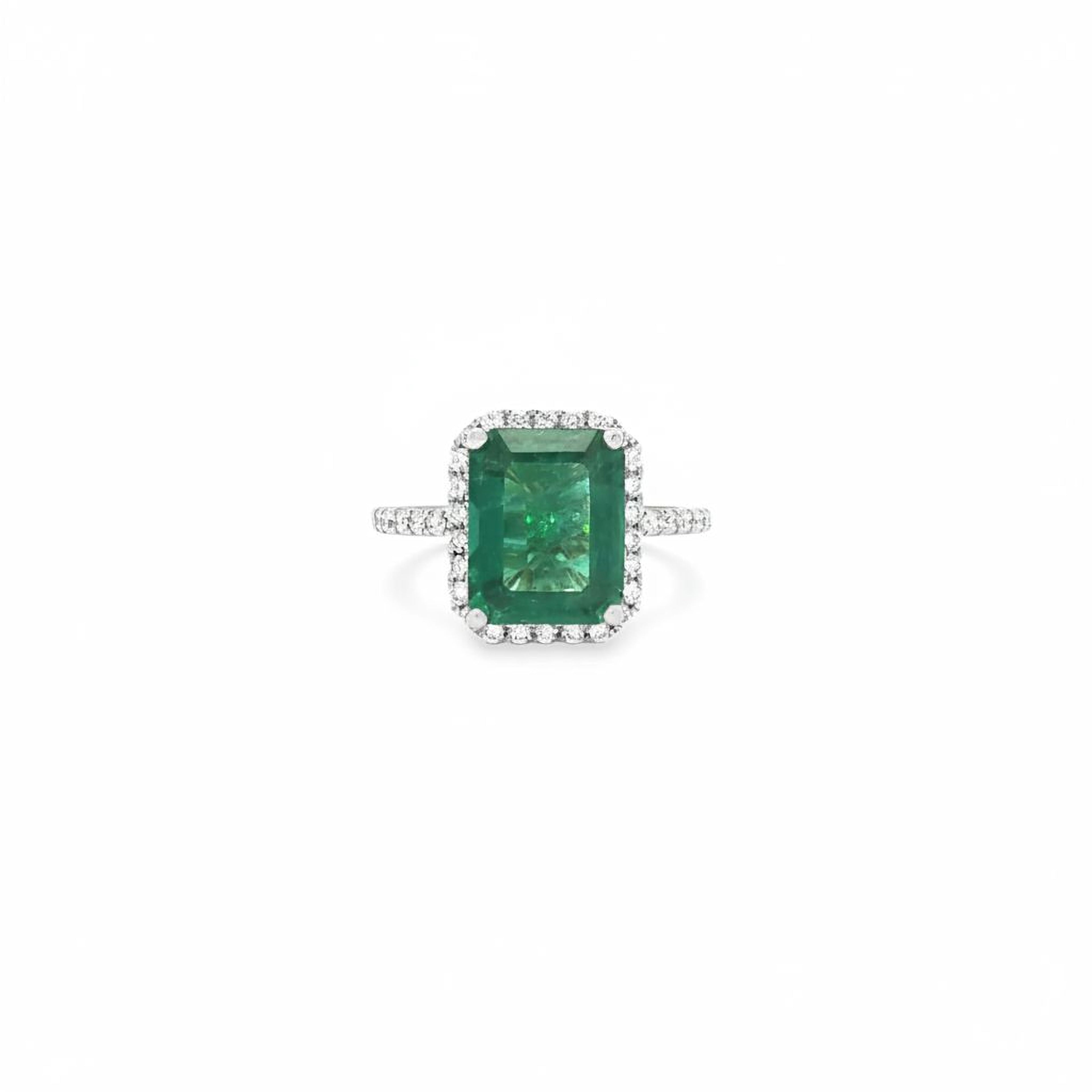 3ct Emerald Pave Ring