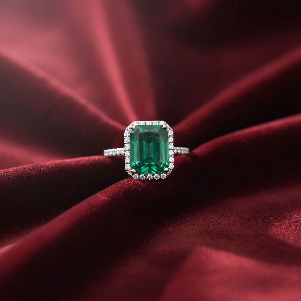 3ct Emerald Pave Ring