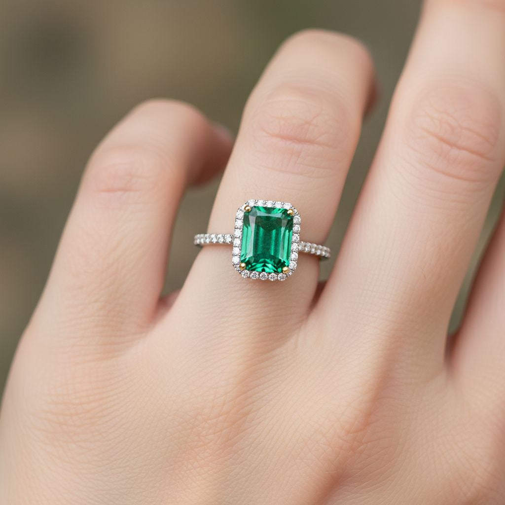 3ct Emerald Pave Ring