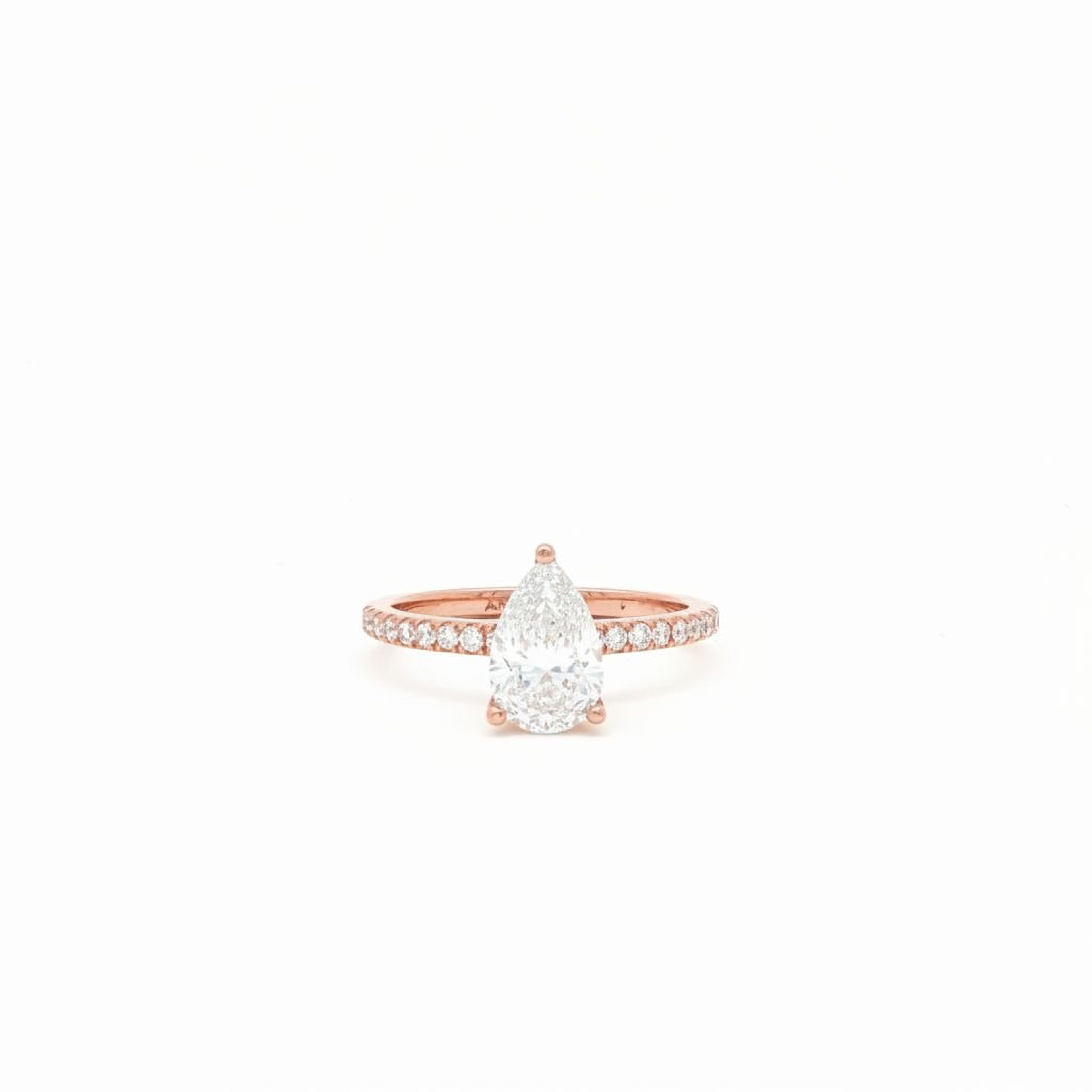 1ct Pear Pave Engagement Ring