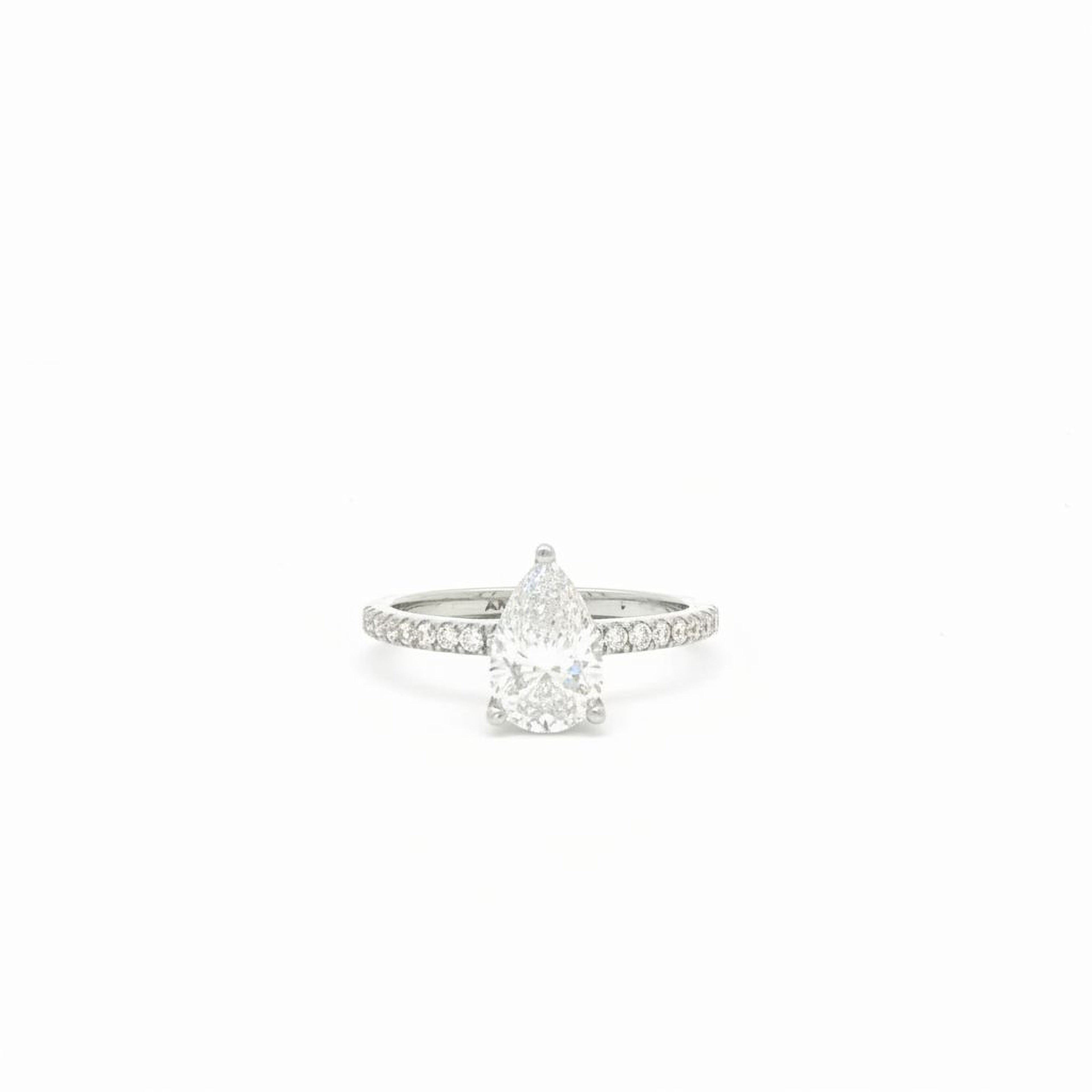 1ct Pear Pave Engagement Ring