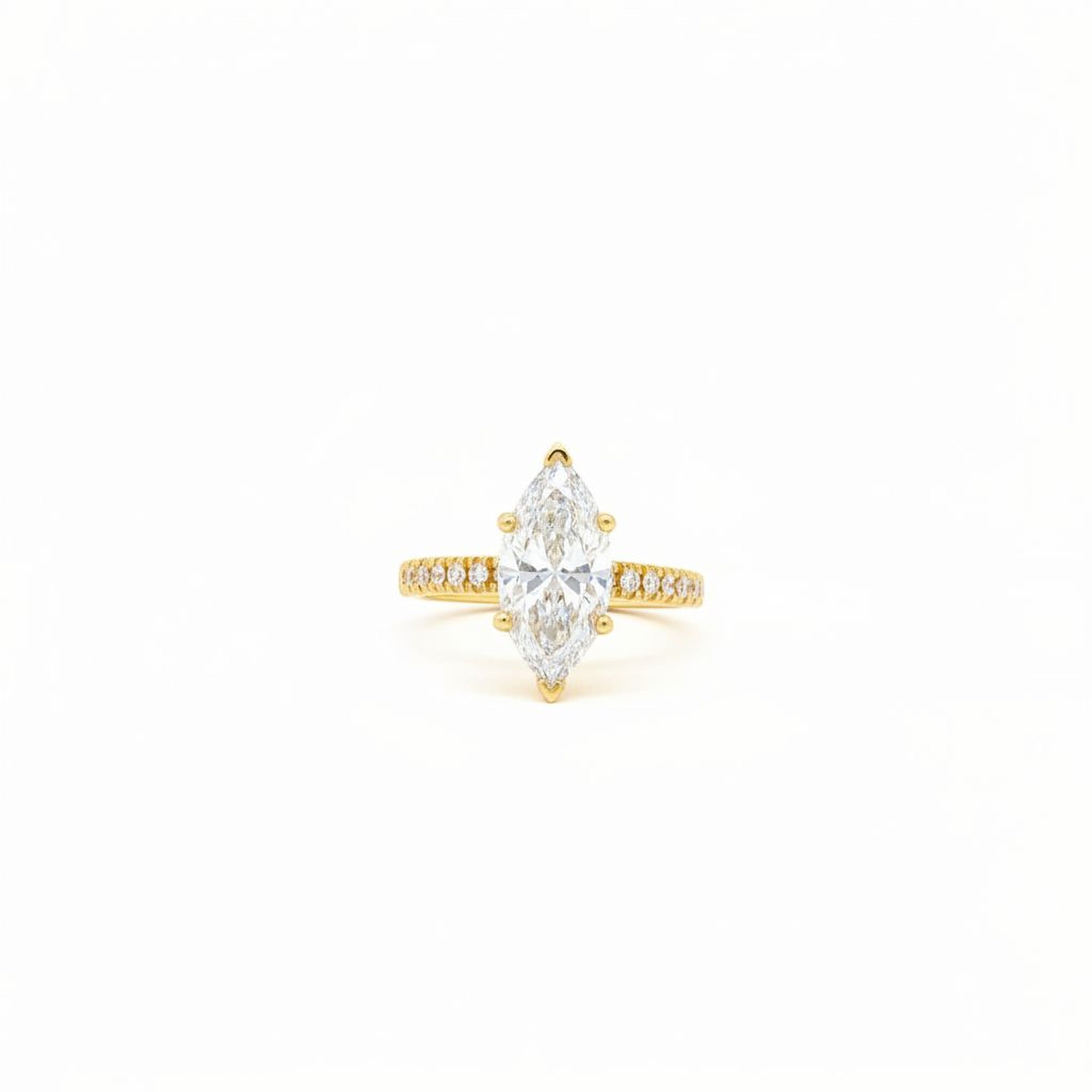 2ct Marquise Engagement Ring with Band