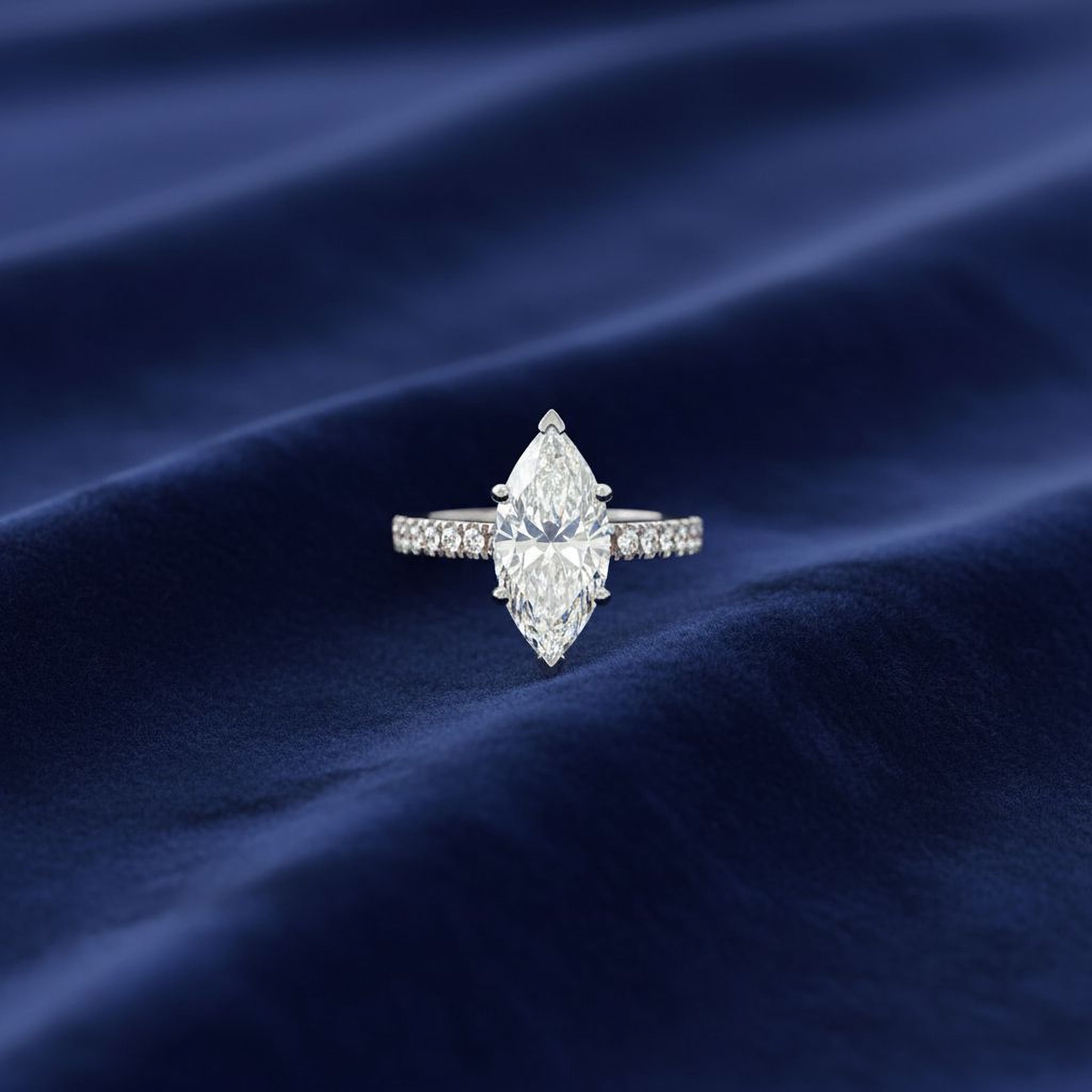 2ct Marquise Engagement Ring with Band