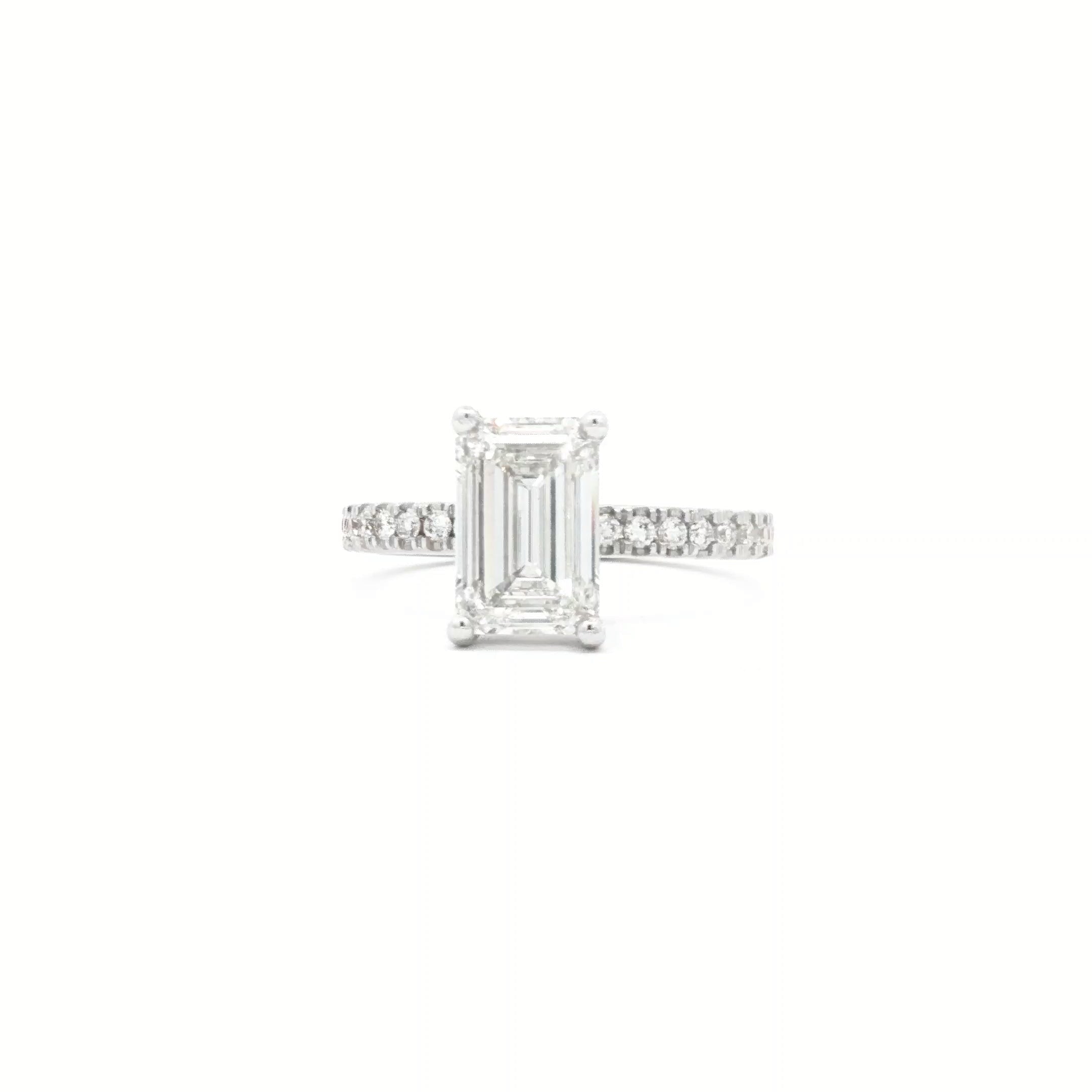2ct Emerald Engagement Ring with Band