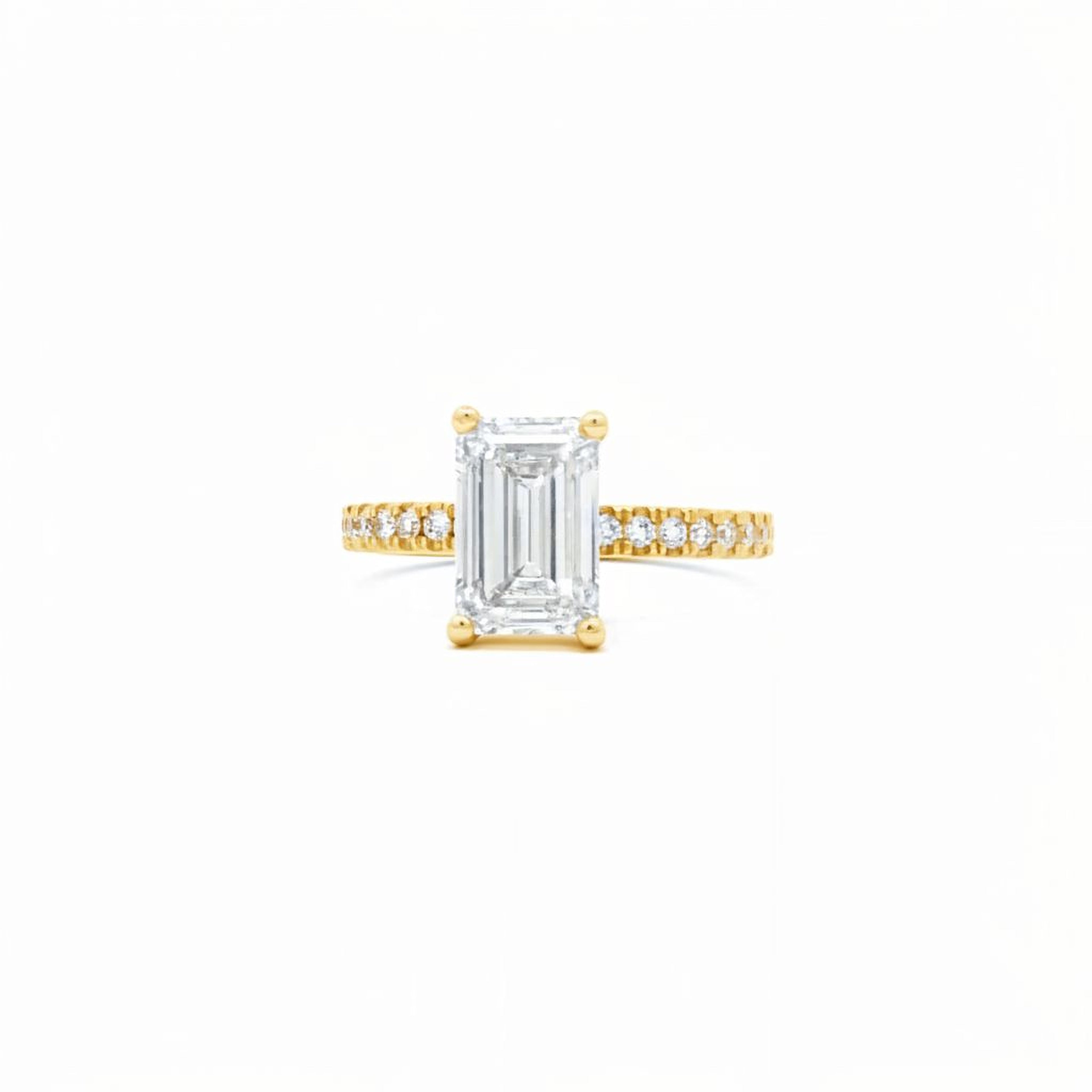 2ct Emerald Engagement Ring with Band
