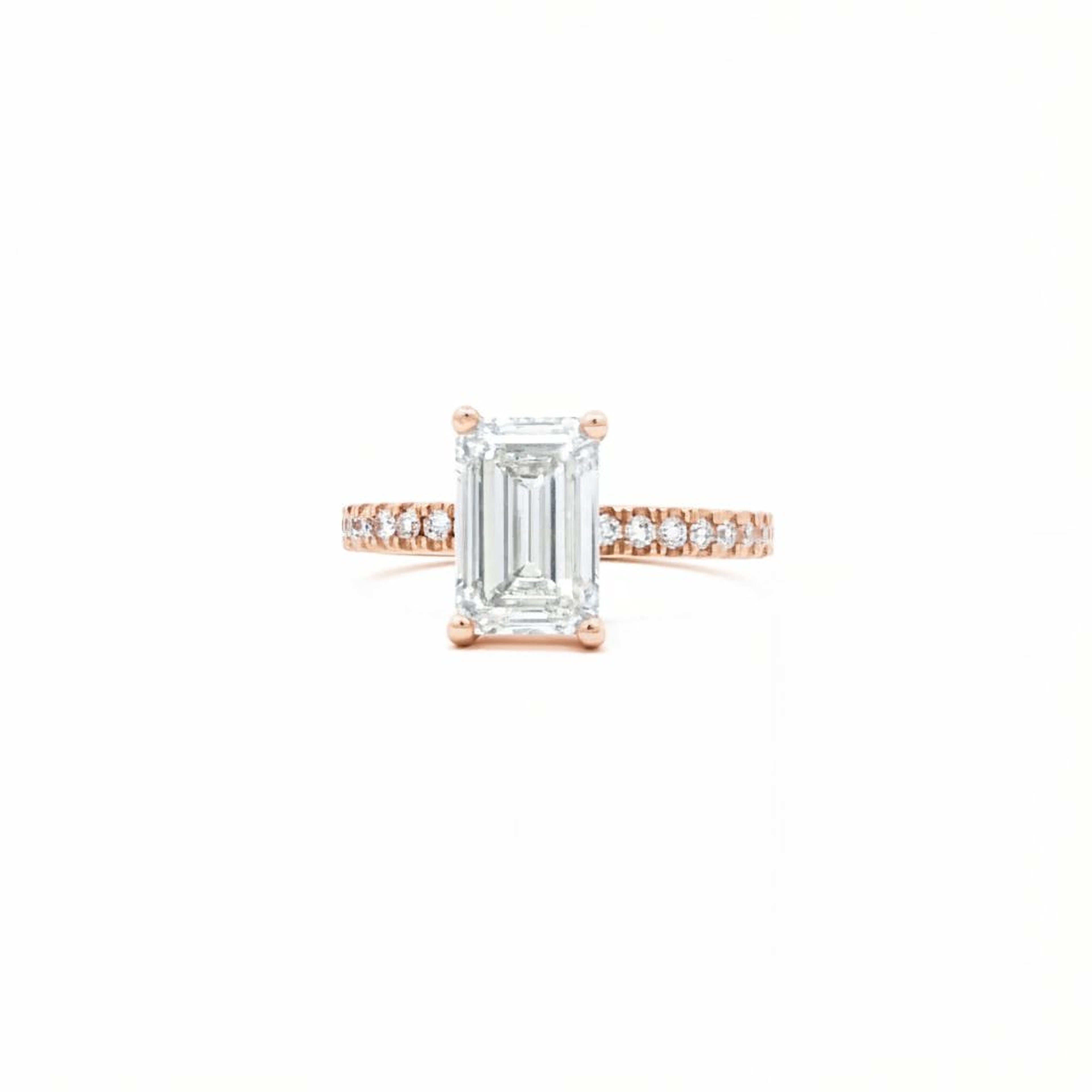 2ct Emerald Engagement Ring with Band