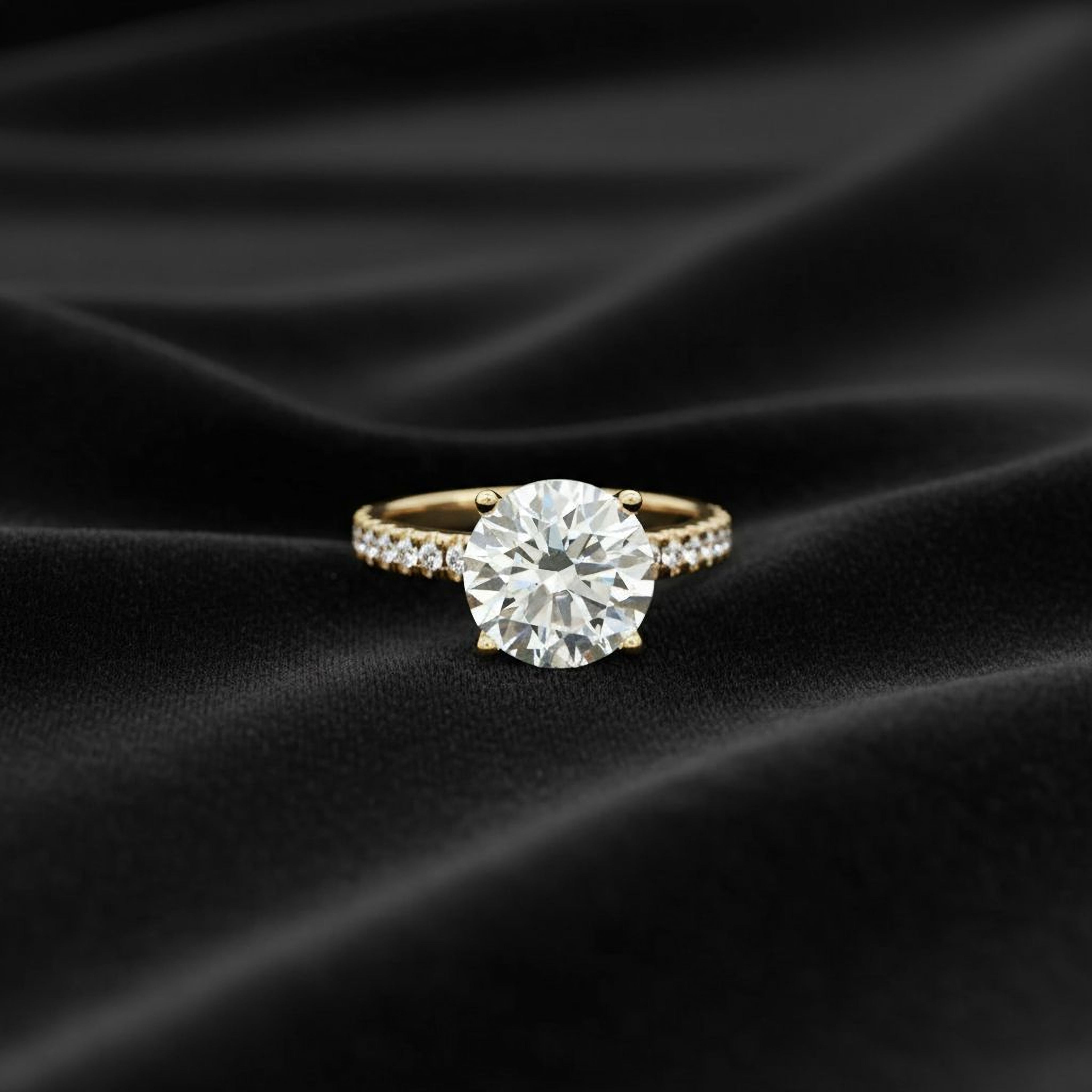 3ct Round Ring with Band