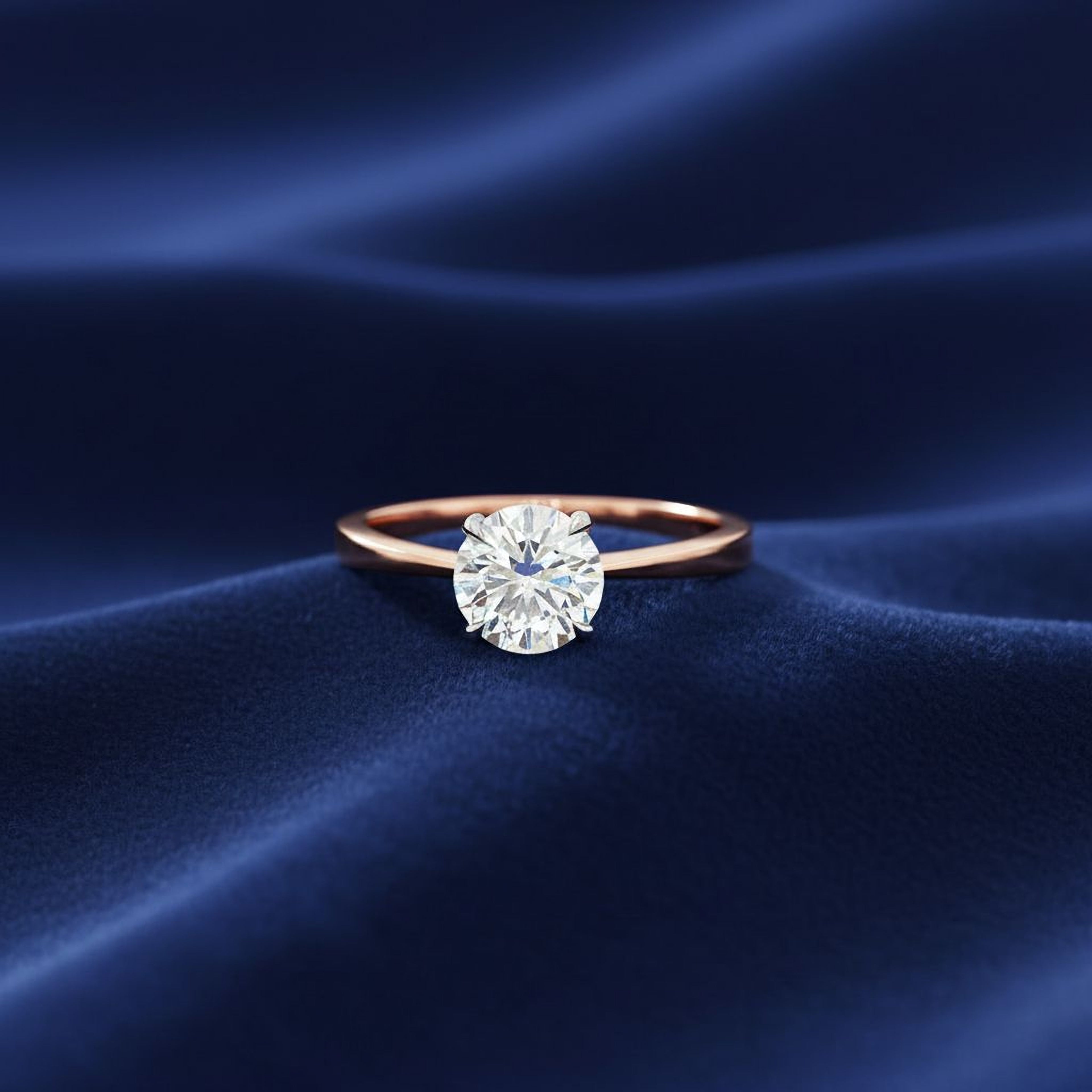 1ct Round Simple Ring