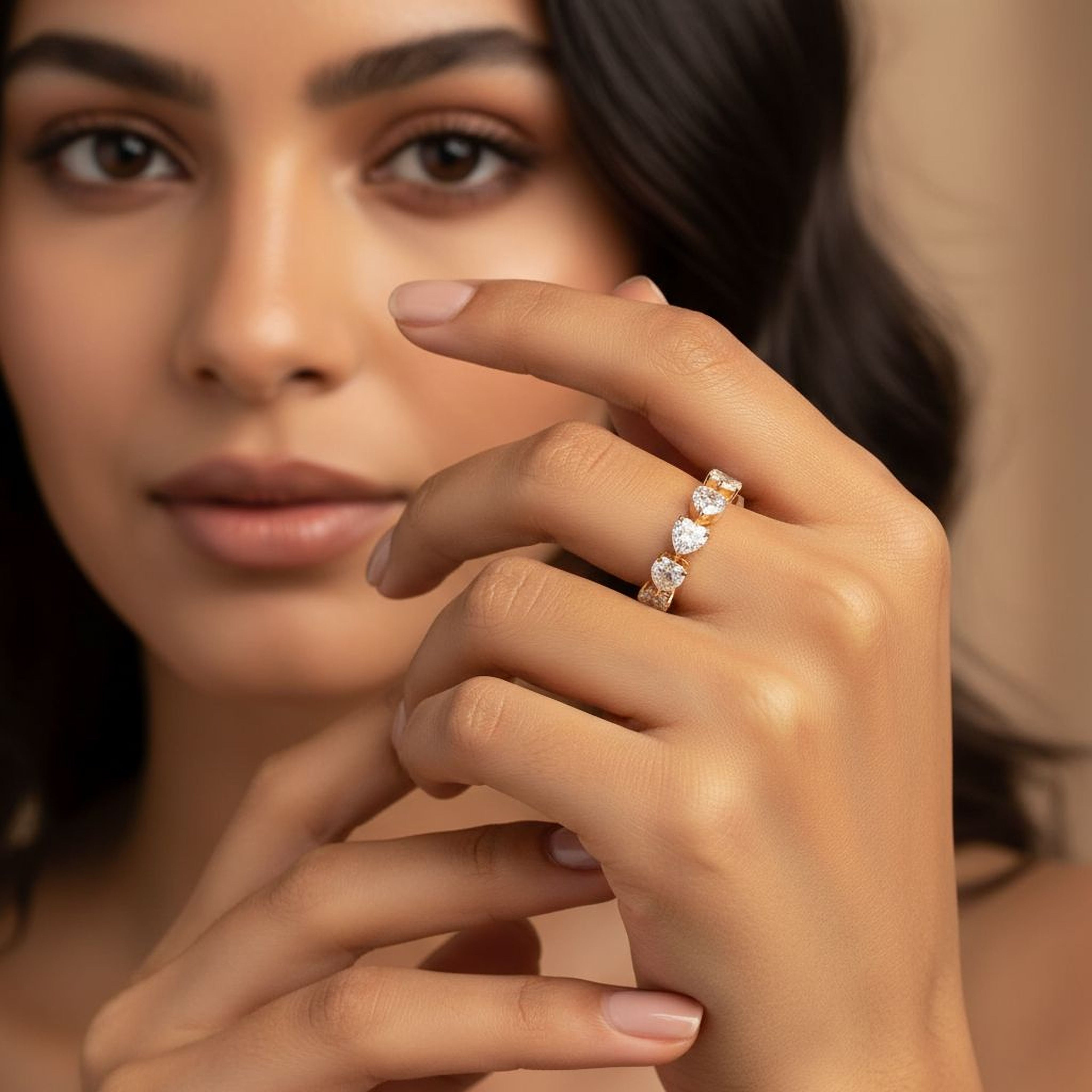 20pts Heart Sideways Wedding Band