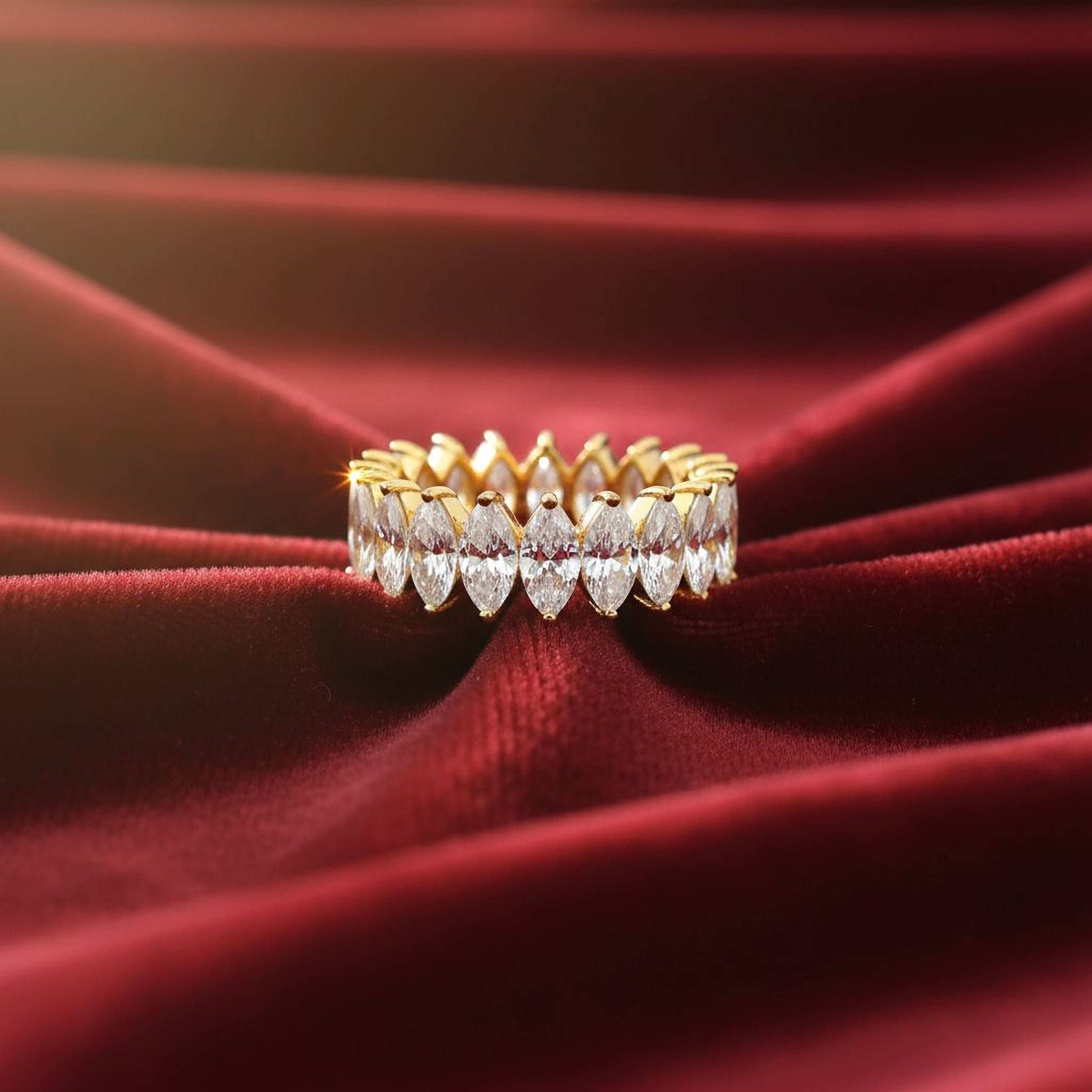 20pt Marquise Wedding Band