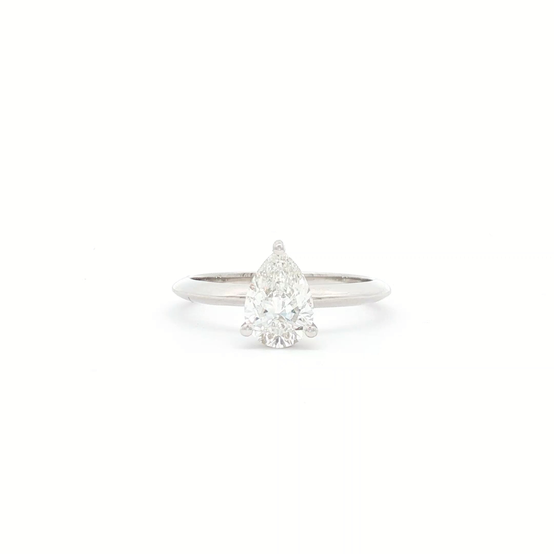 1ct Pear Simple  Engagement Ring