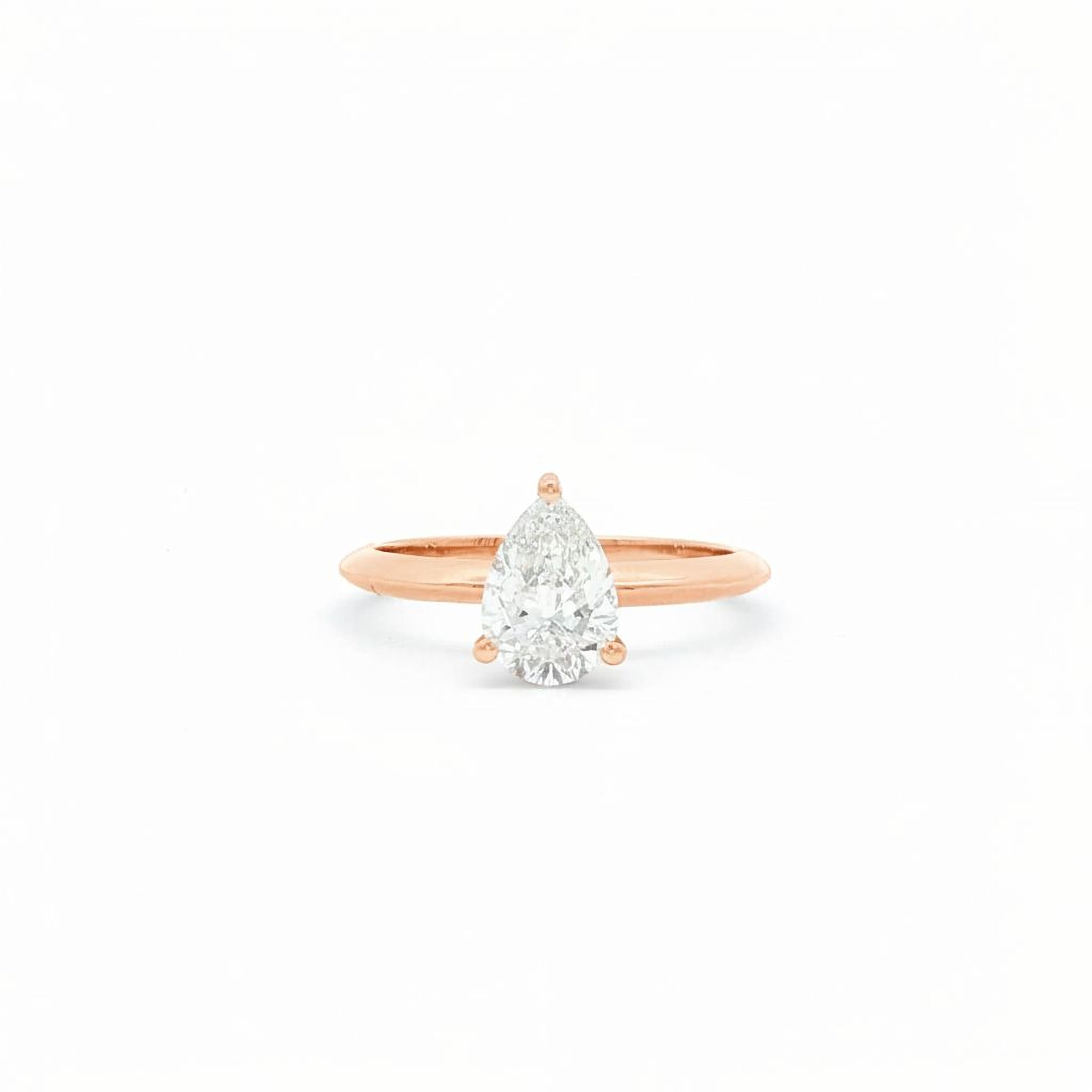 1ct Pear Simple  Engagement Ring