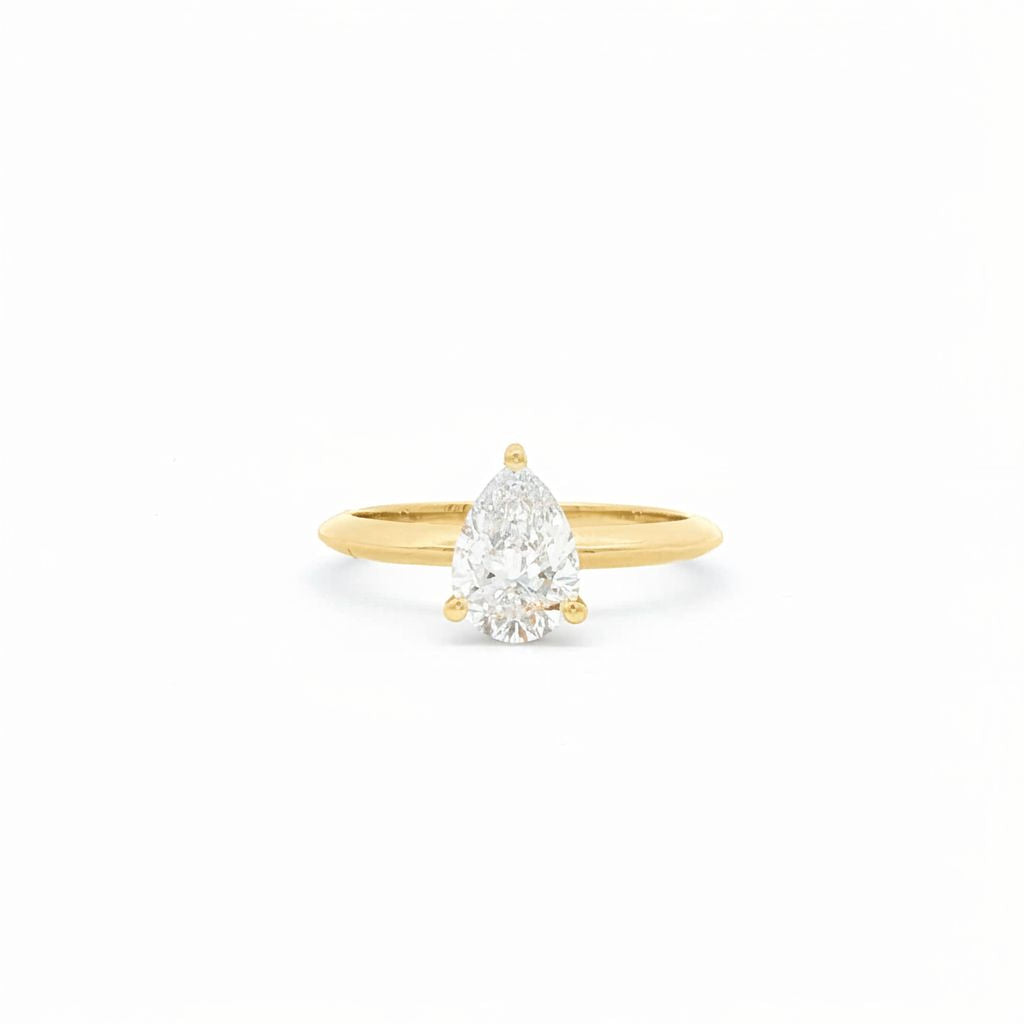 1ct Pear Simple  Engagement Ring