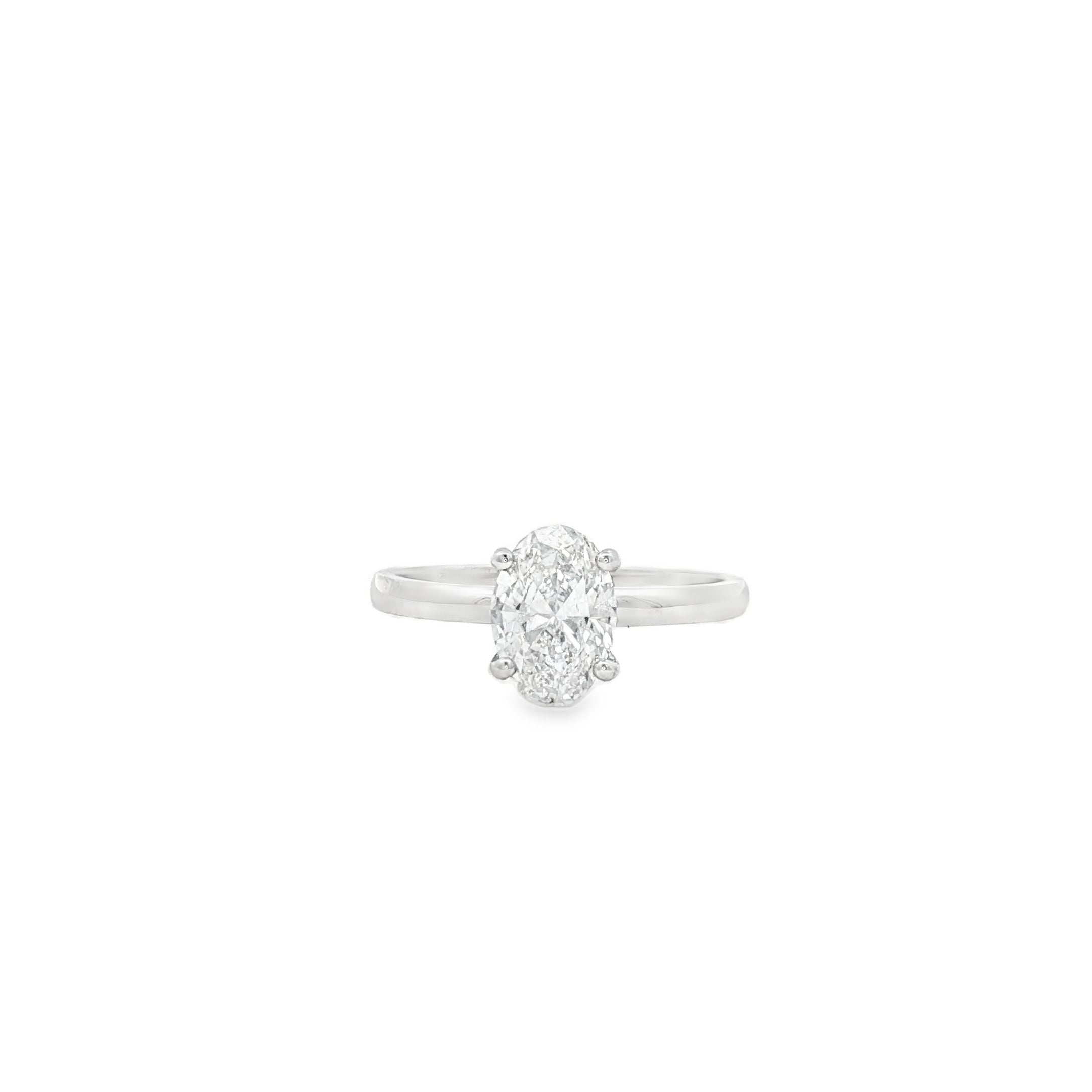 1ct Oval Simple  Engagement Ring