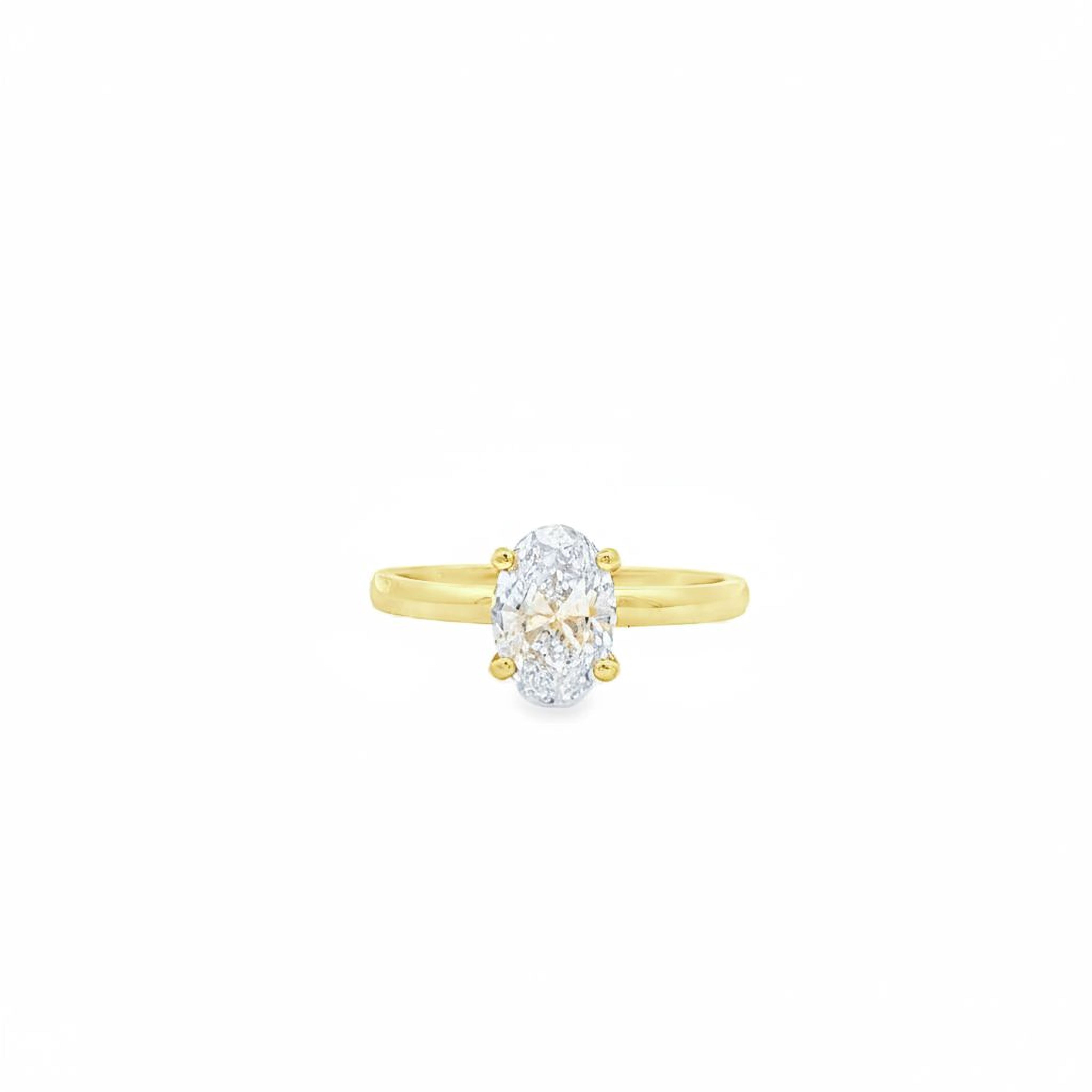 1ct Oval Simple  Engagement Ring