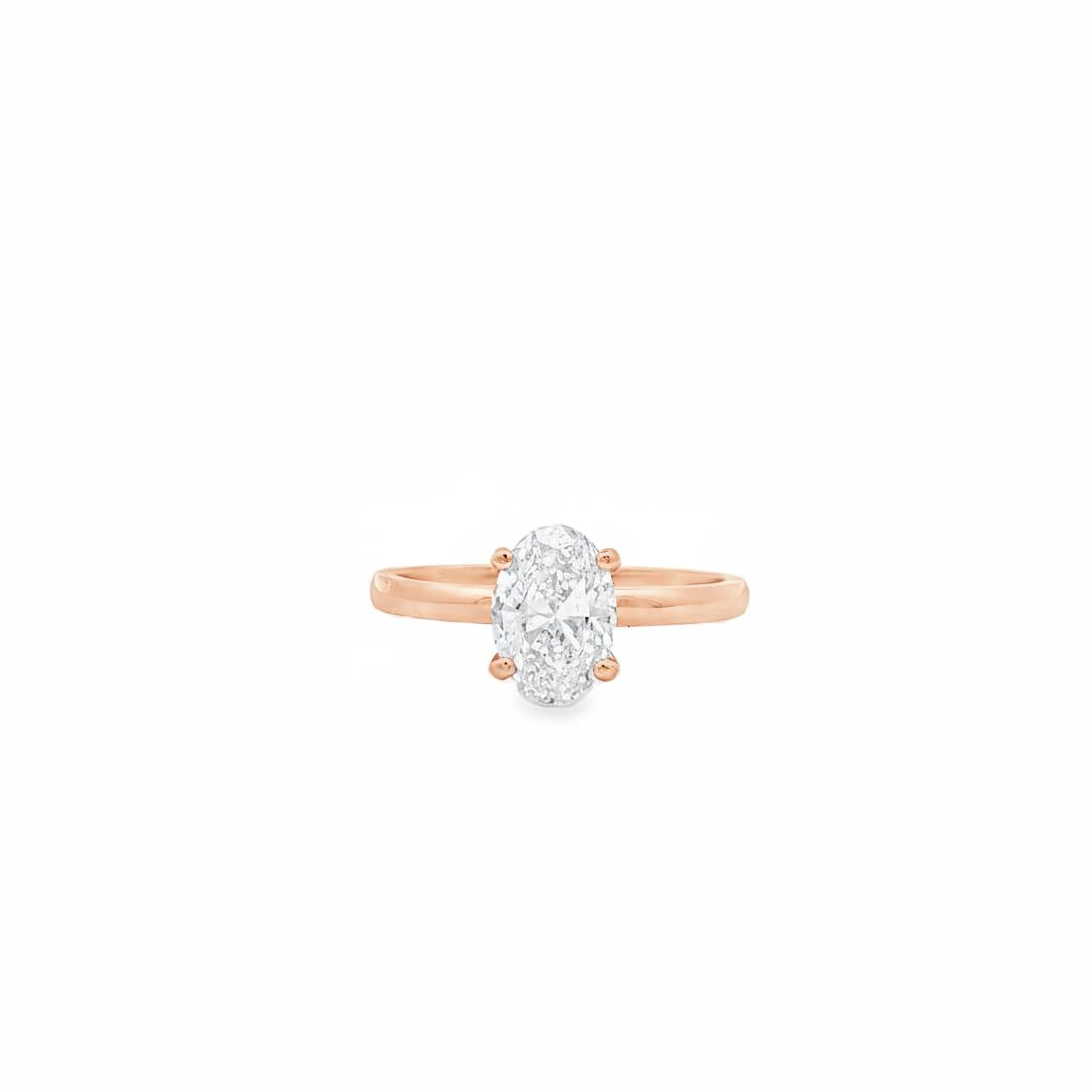1ct Oval Simple  Engagement Ring