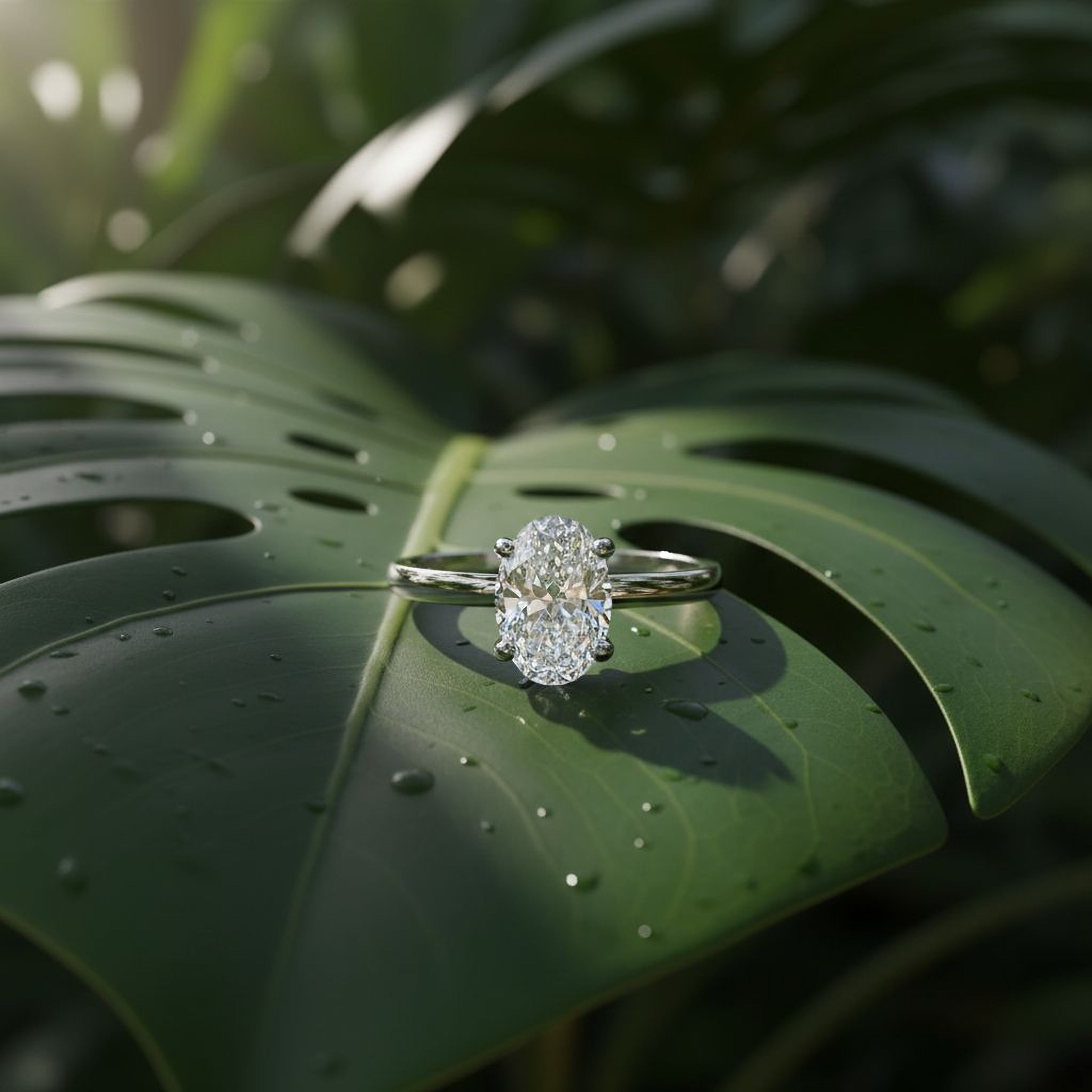 1ct Oval Simple  Engagement Ring