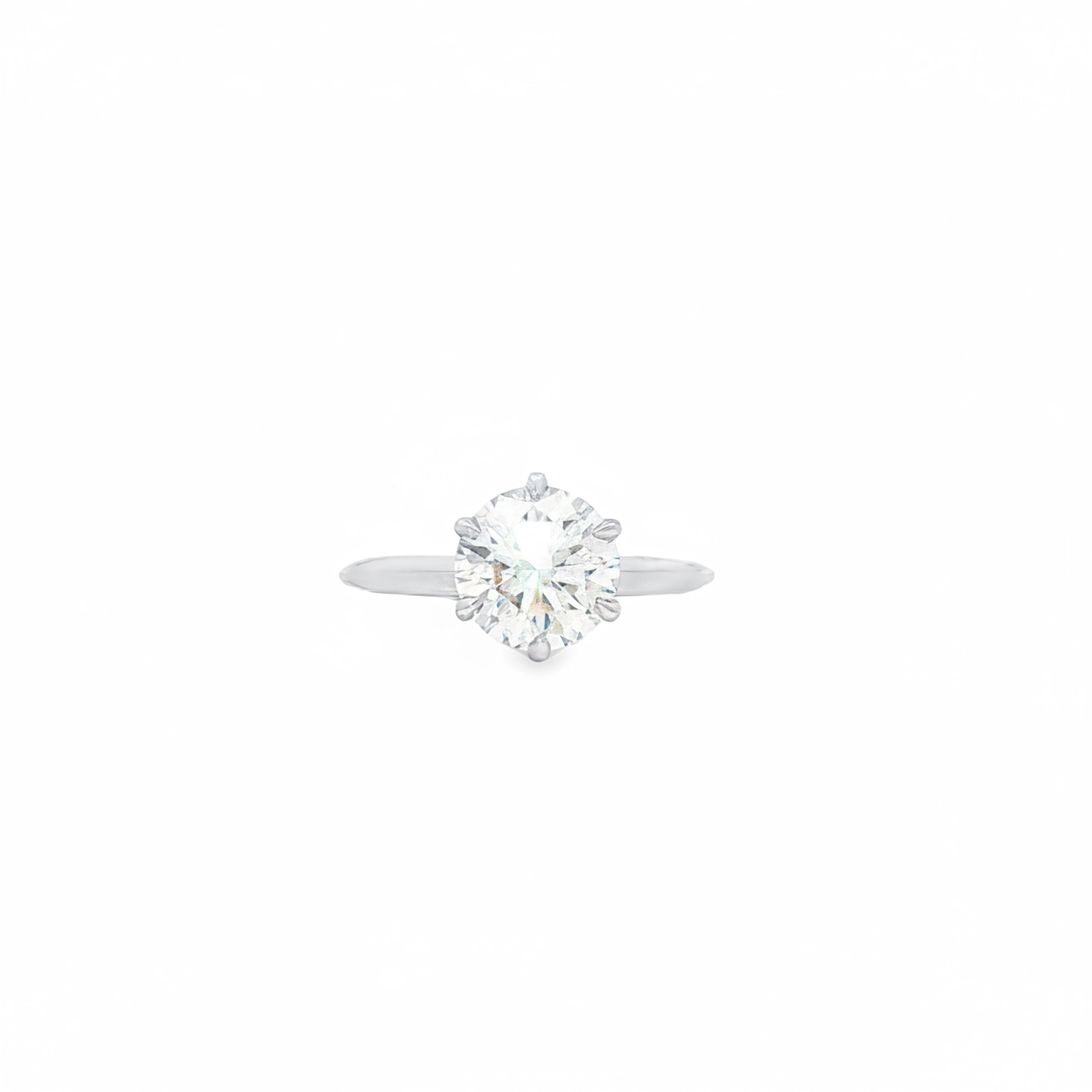 2ct Round Simple Engagement Ring