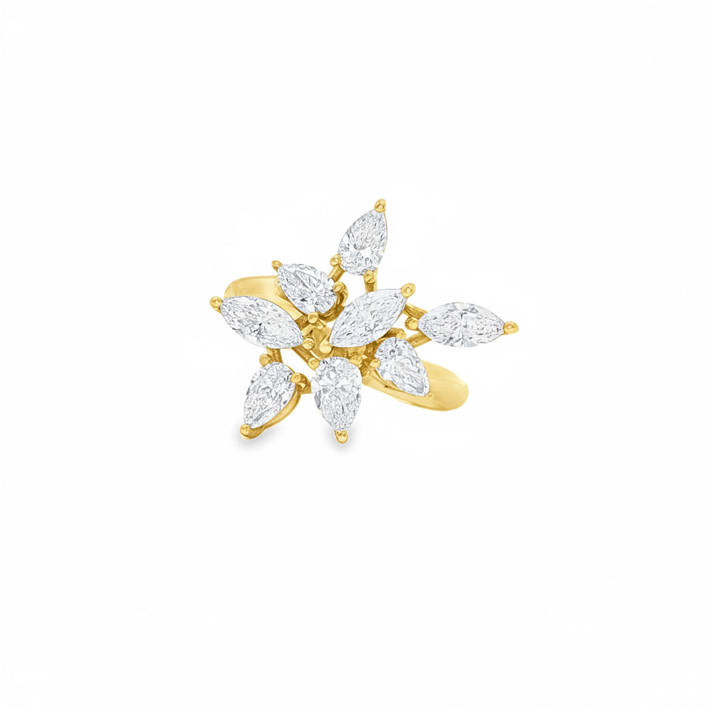 Flower with  Marquises Ring