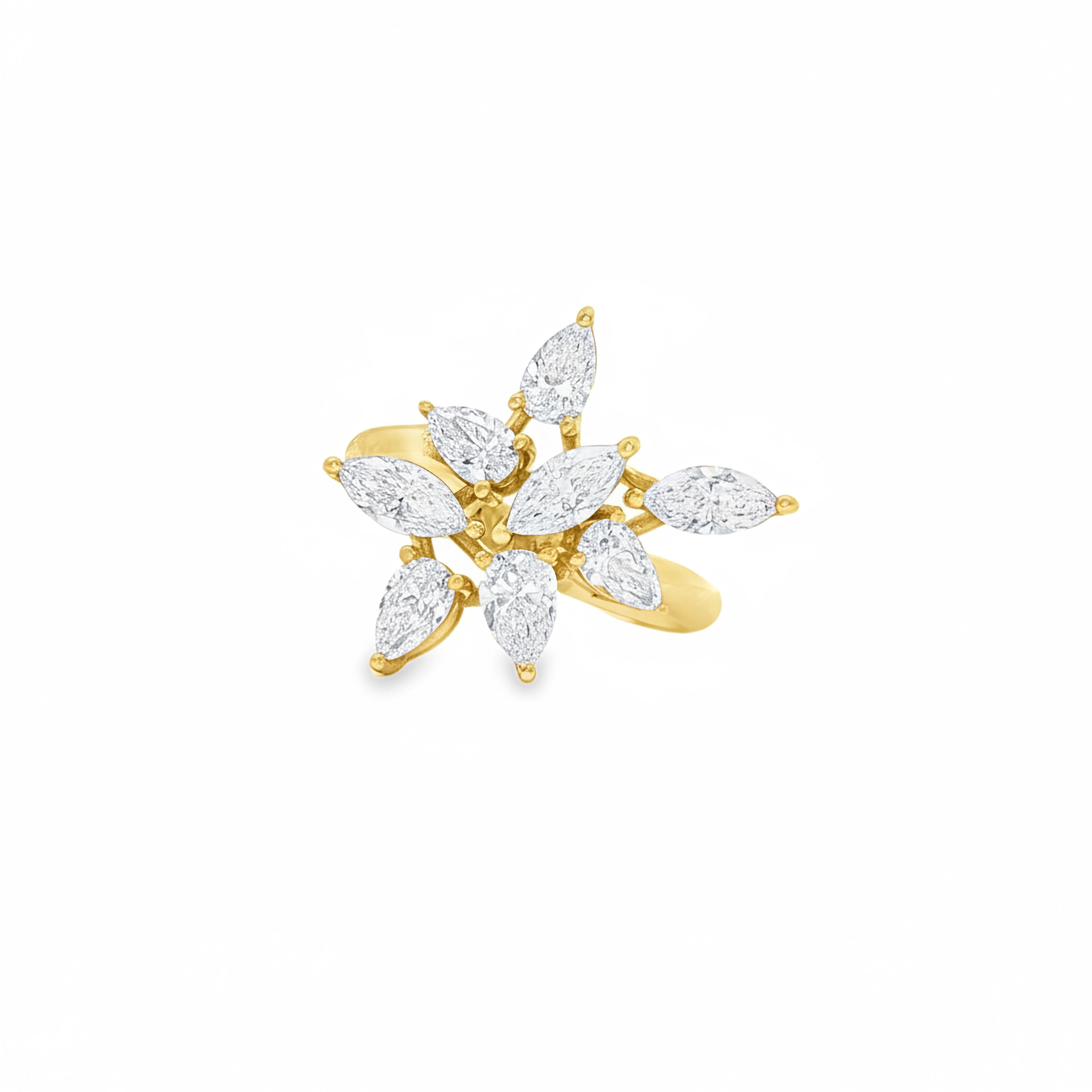 Flower with  Marquises Ring