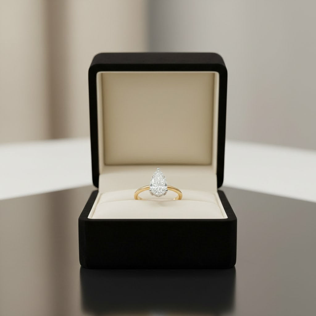 1.5ct Simple Pear Engagement Ring