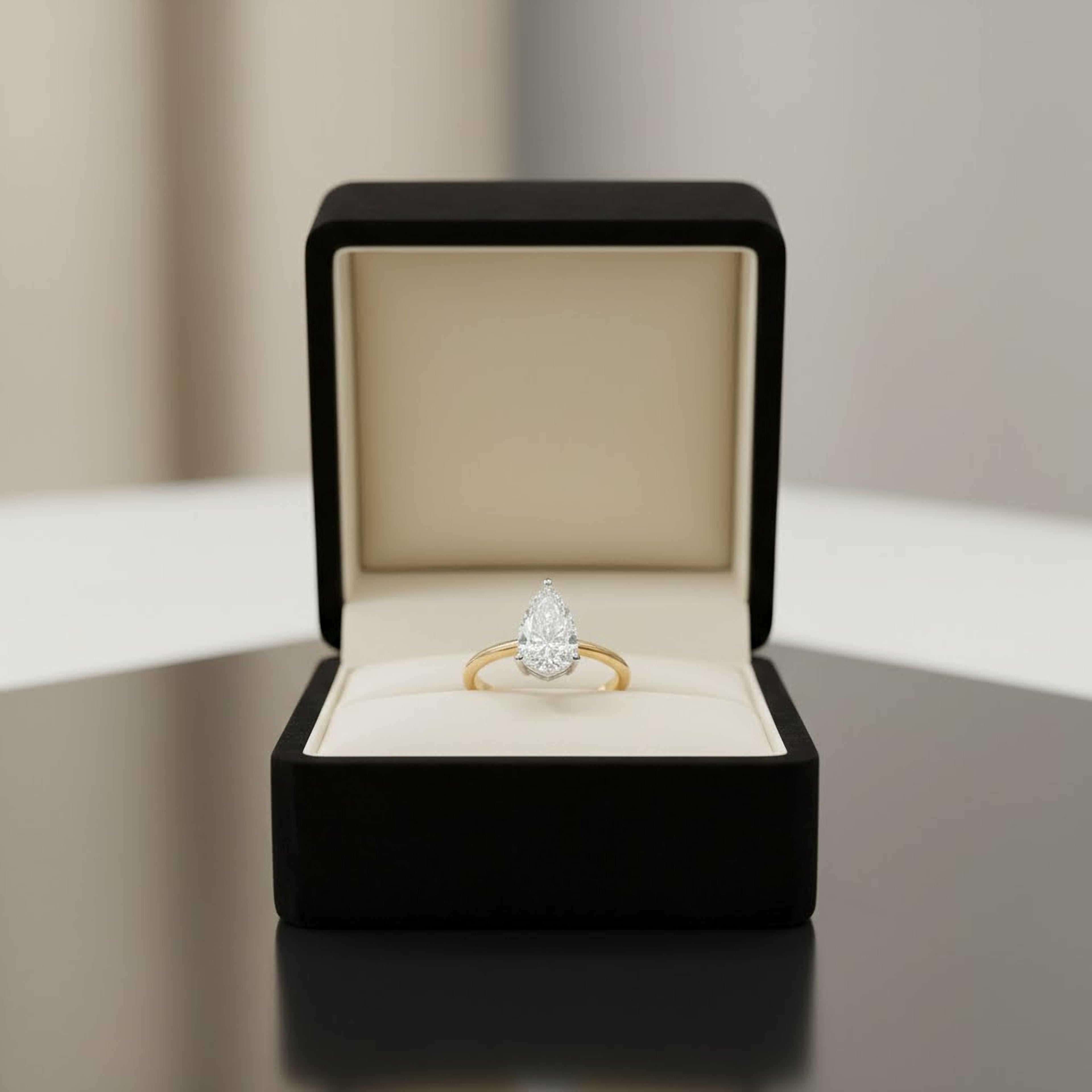 1.5ct Simple Pear Engagement Ring