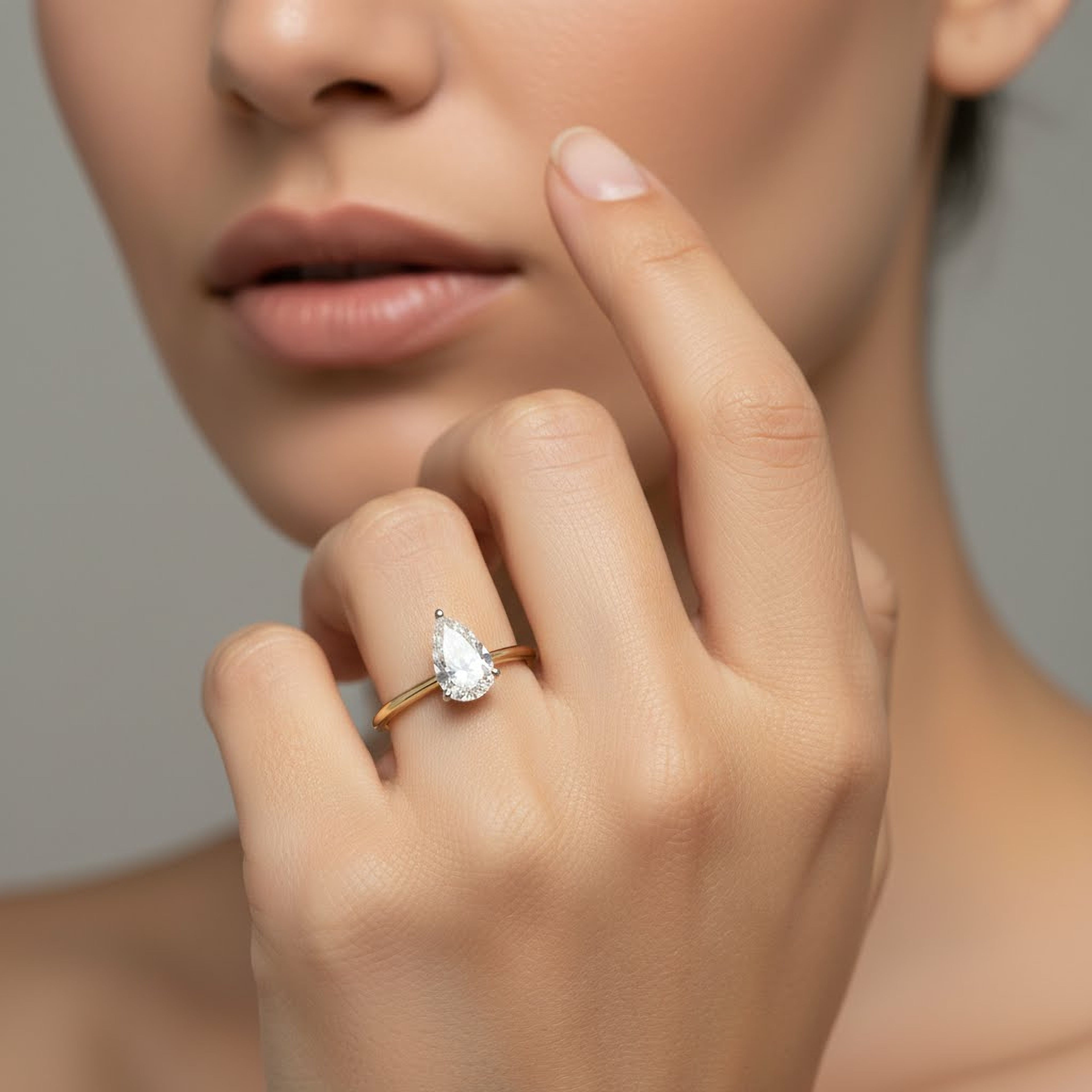 1.5ct Simple Pear Engagement Ring