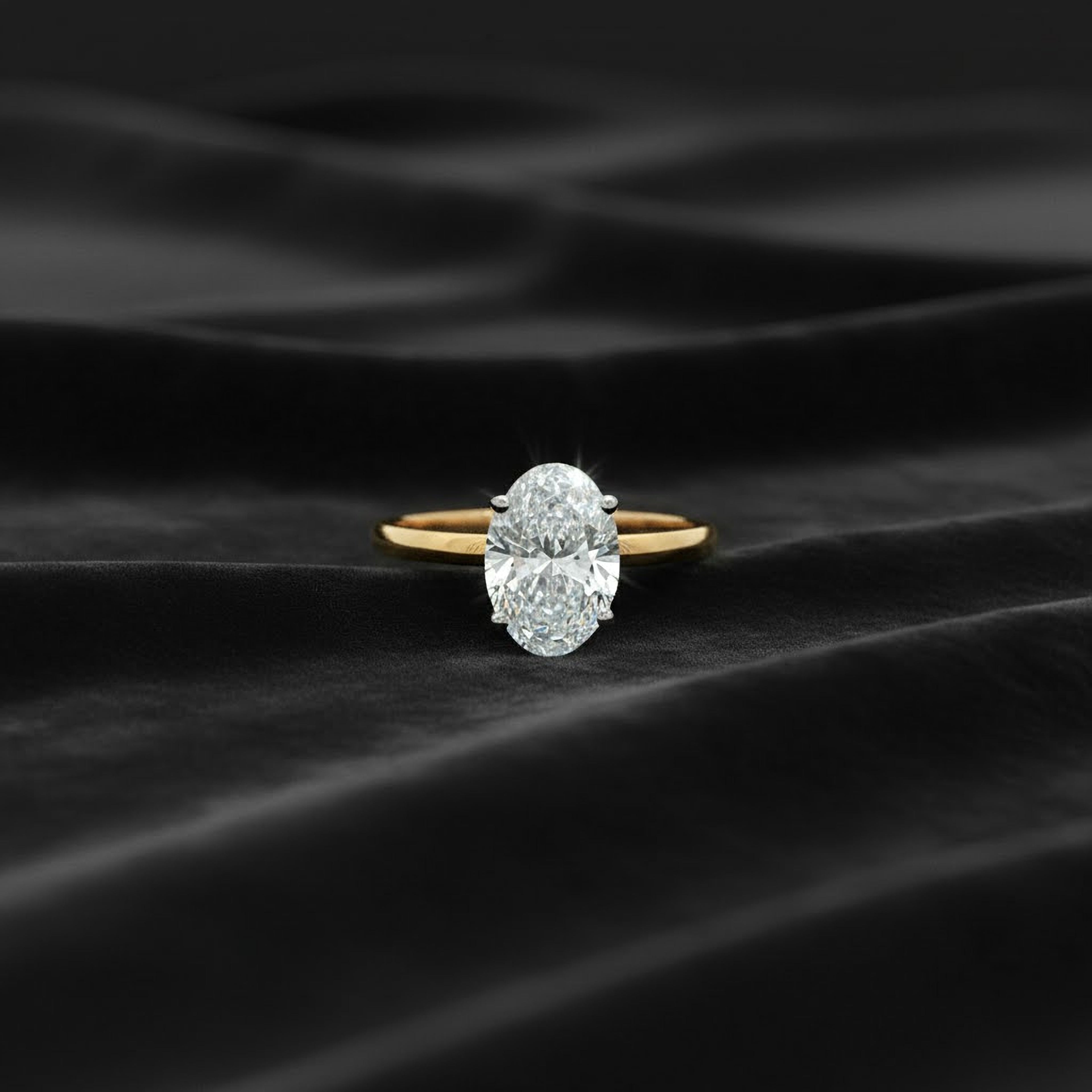 1.5ct Oval Simple  Engagement Ring
