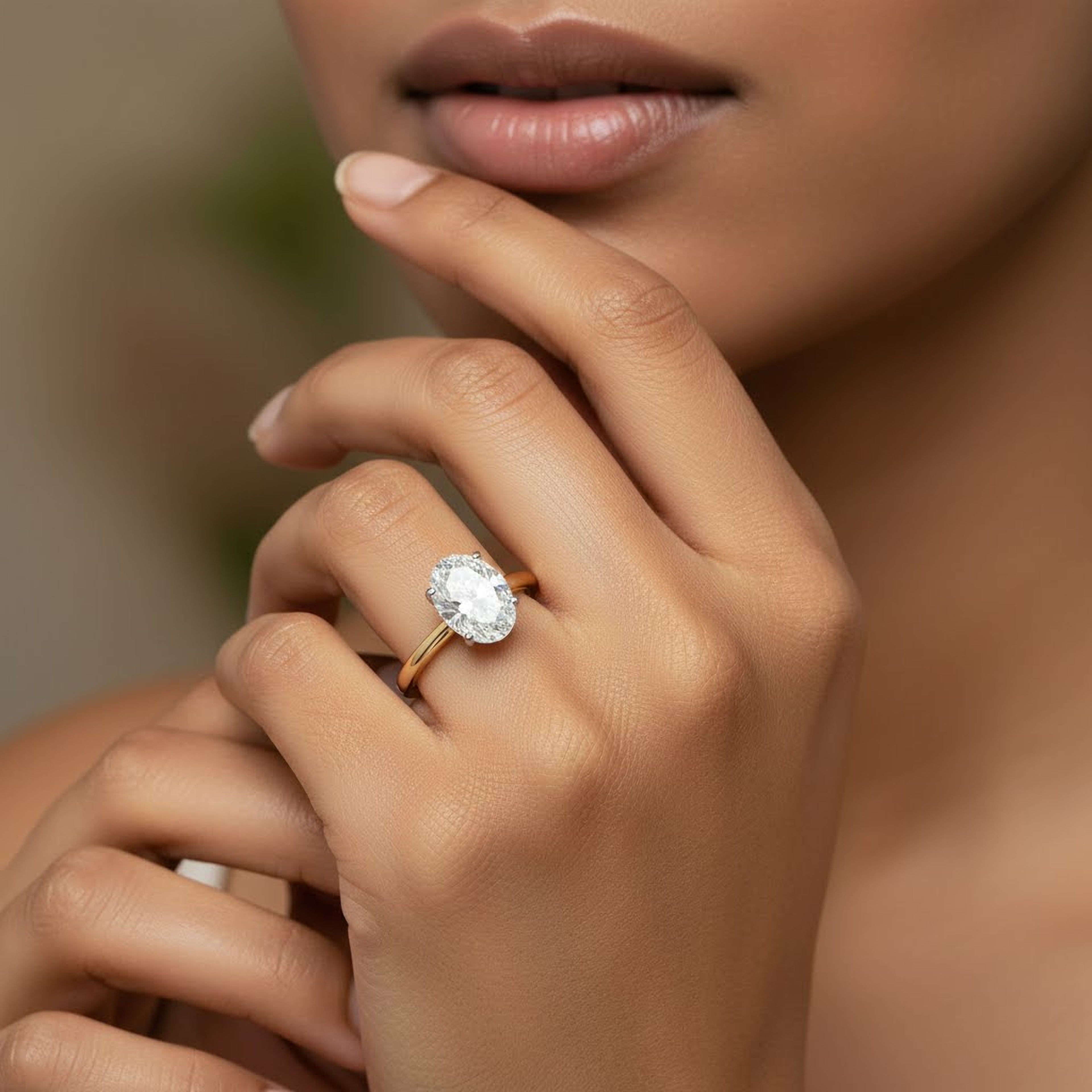 1.5ct Oval Simple  Engagement Ring