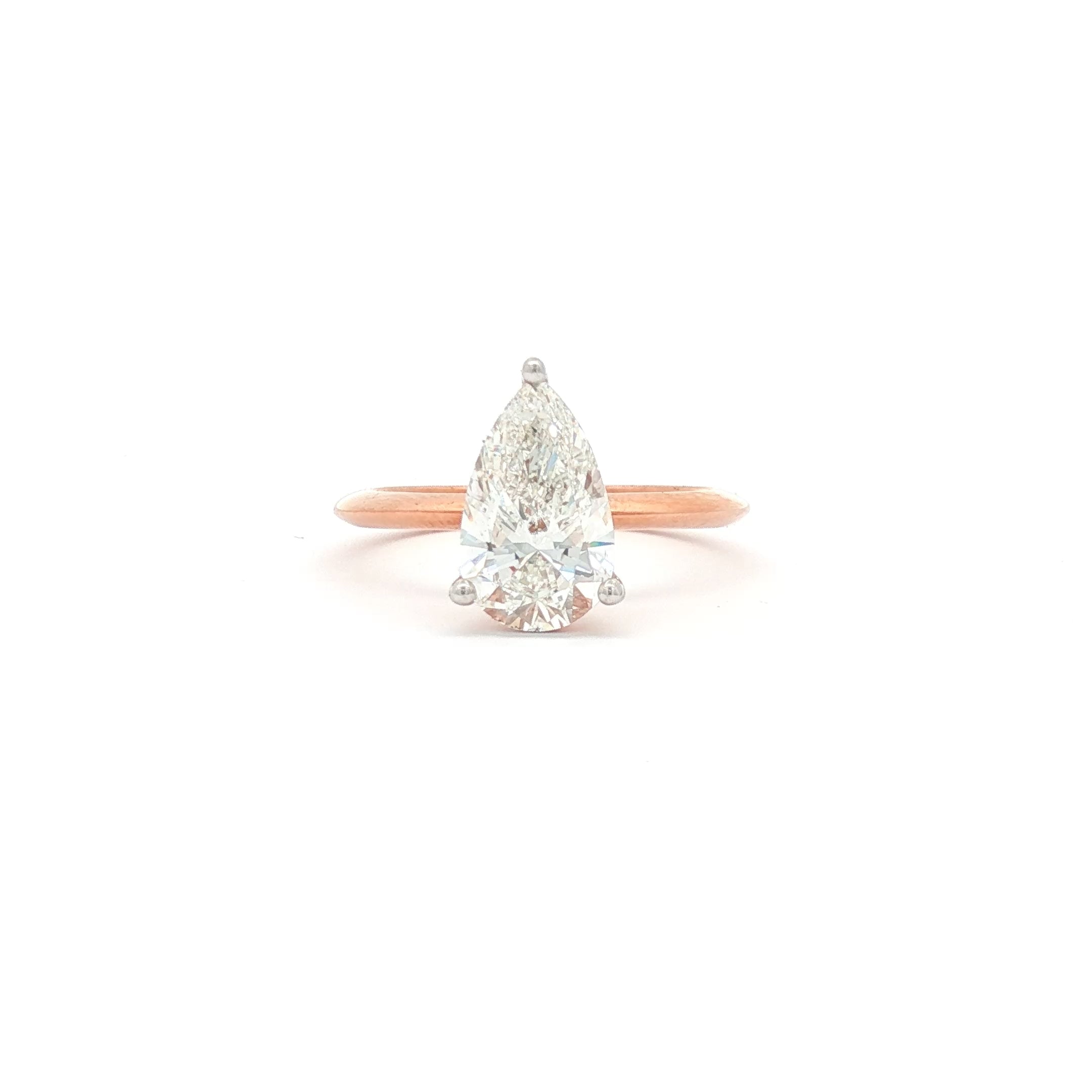 2ct Pear Simple  Engagement Ring
