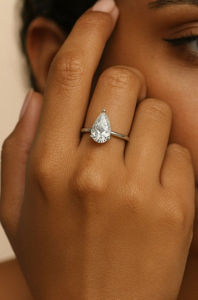 2ct Pear Simple  Engagement Ring