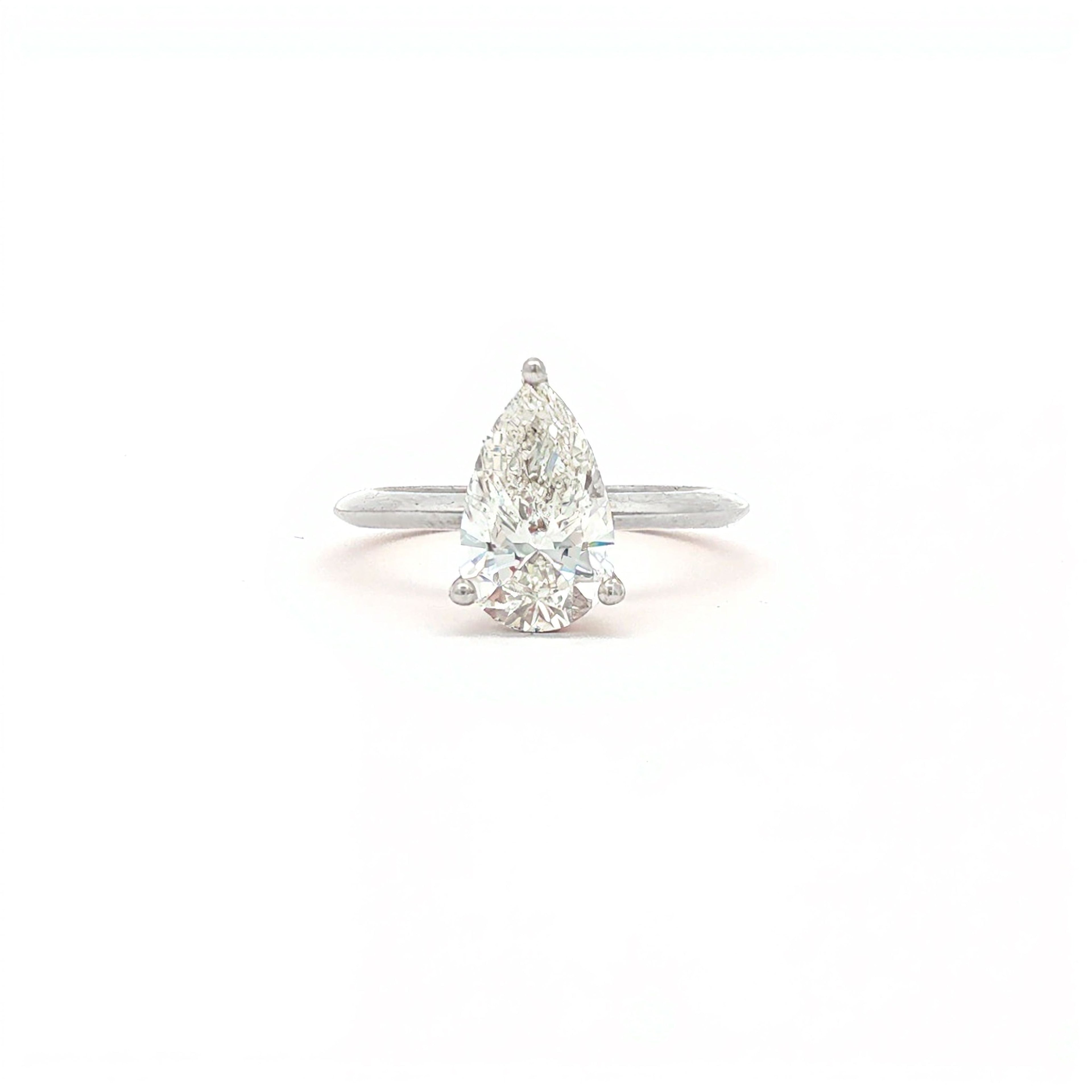 2ct Pear Simple  Engagement Ring