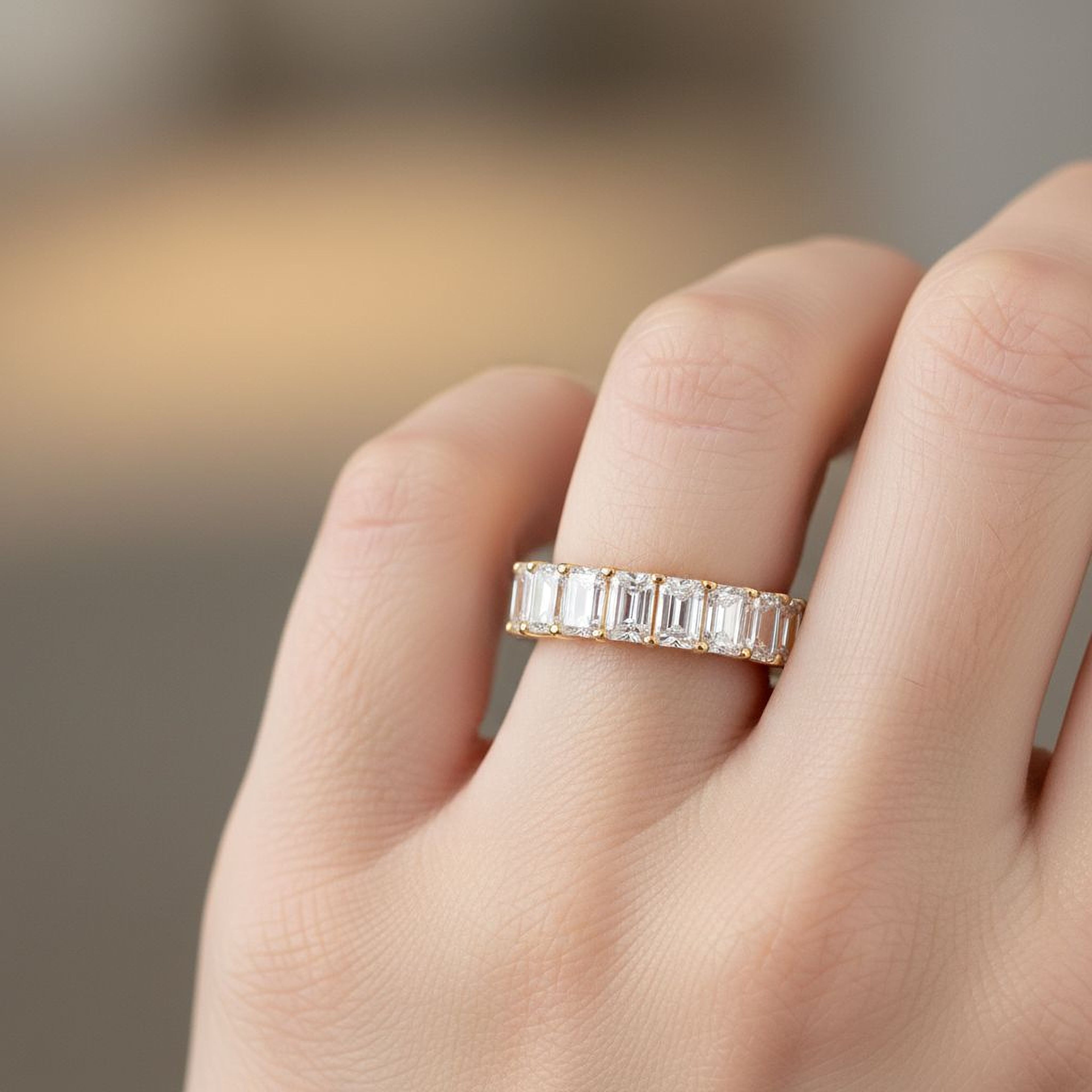 30pt Emerald  Wedding Band