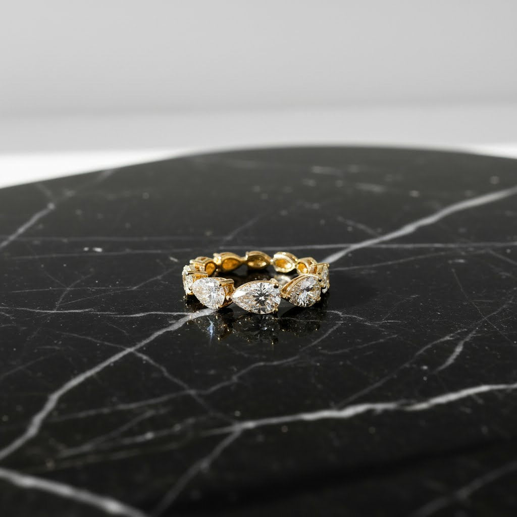 Pear Wedding Band (50pt Half Band)