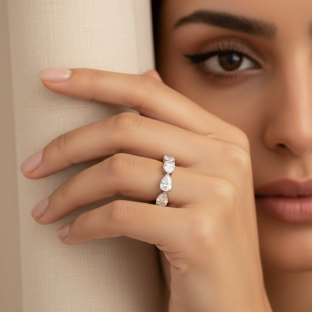 Pear Wedding Band (50pt Half Band)