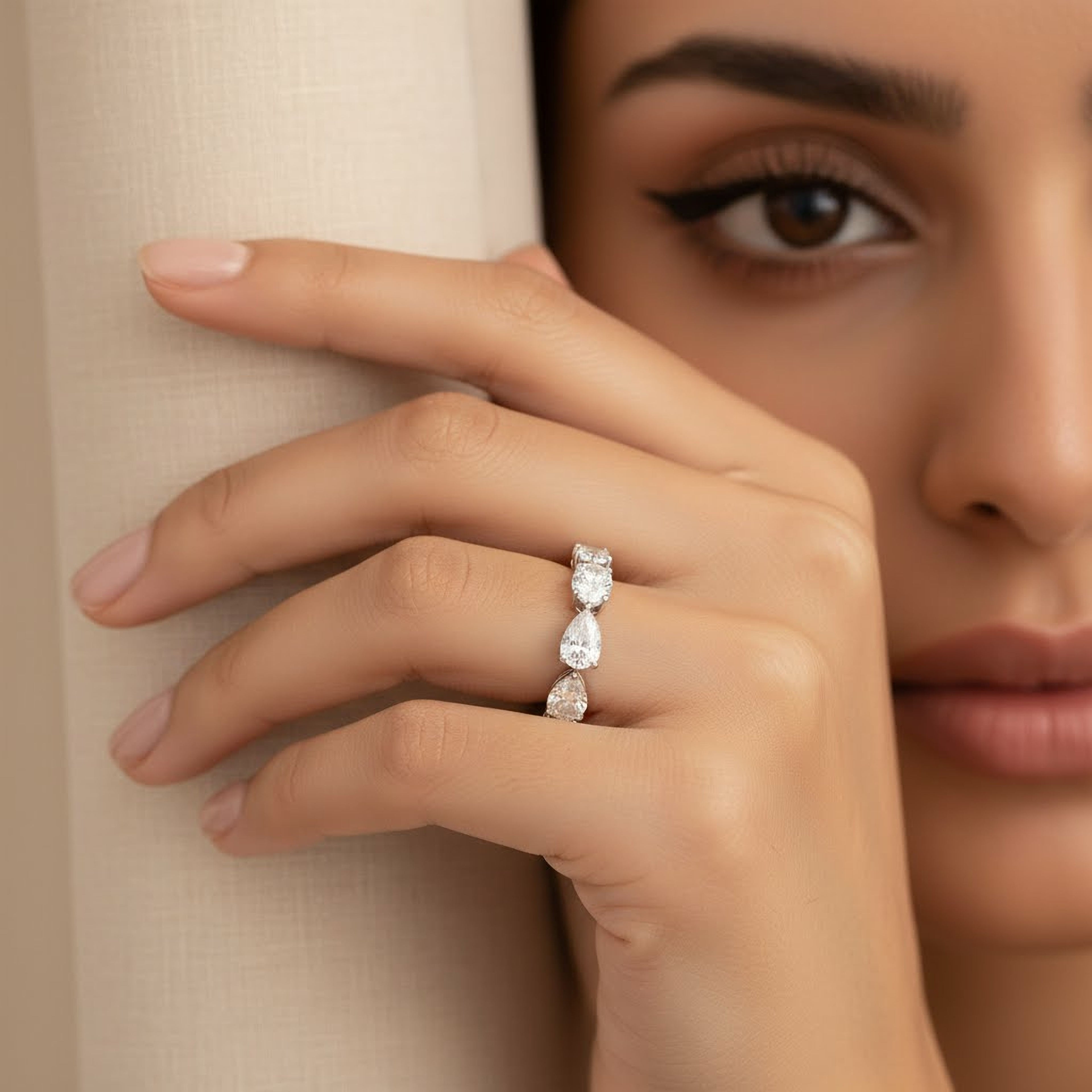 Pear Wedding Band (50pt Half Band)