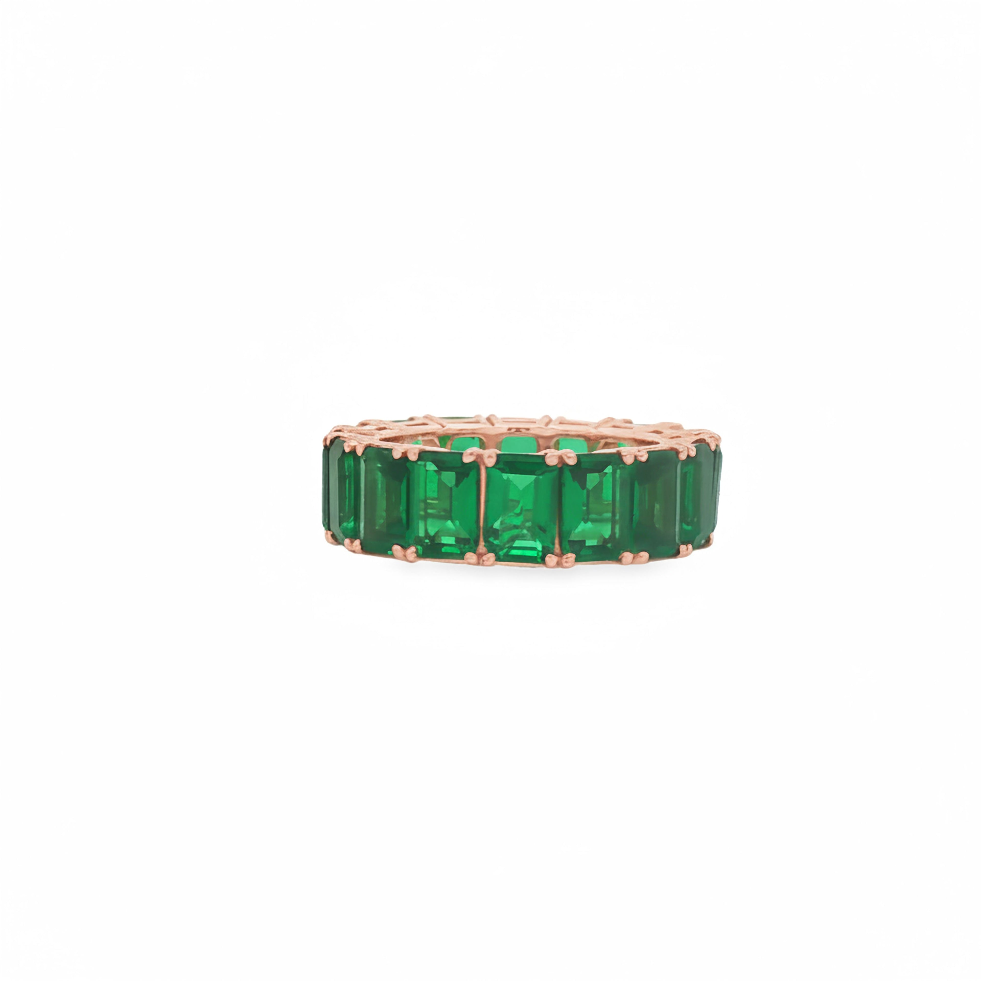 Green Emerald Eternity Band