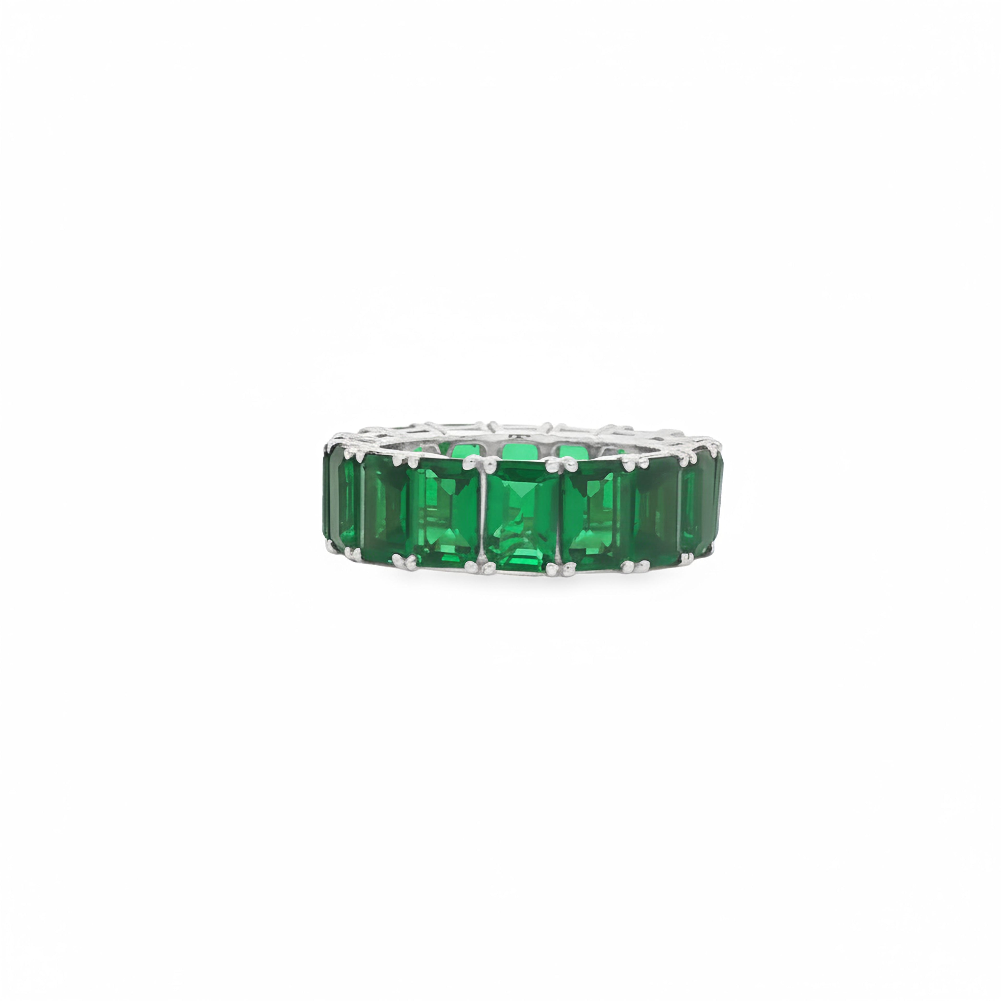 Green Emerald Eternity Band