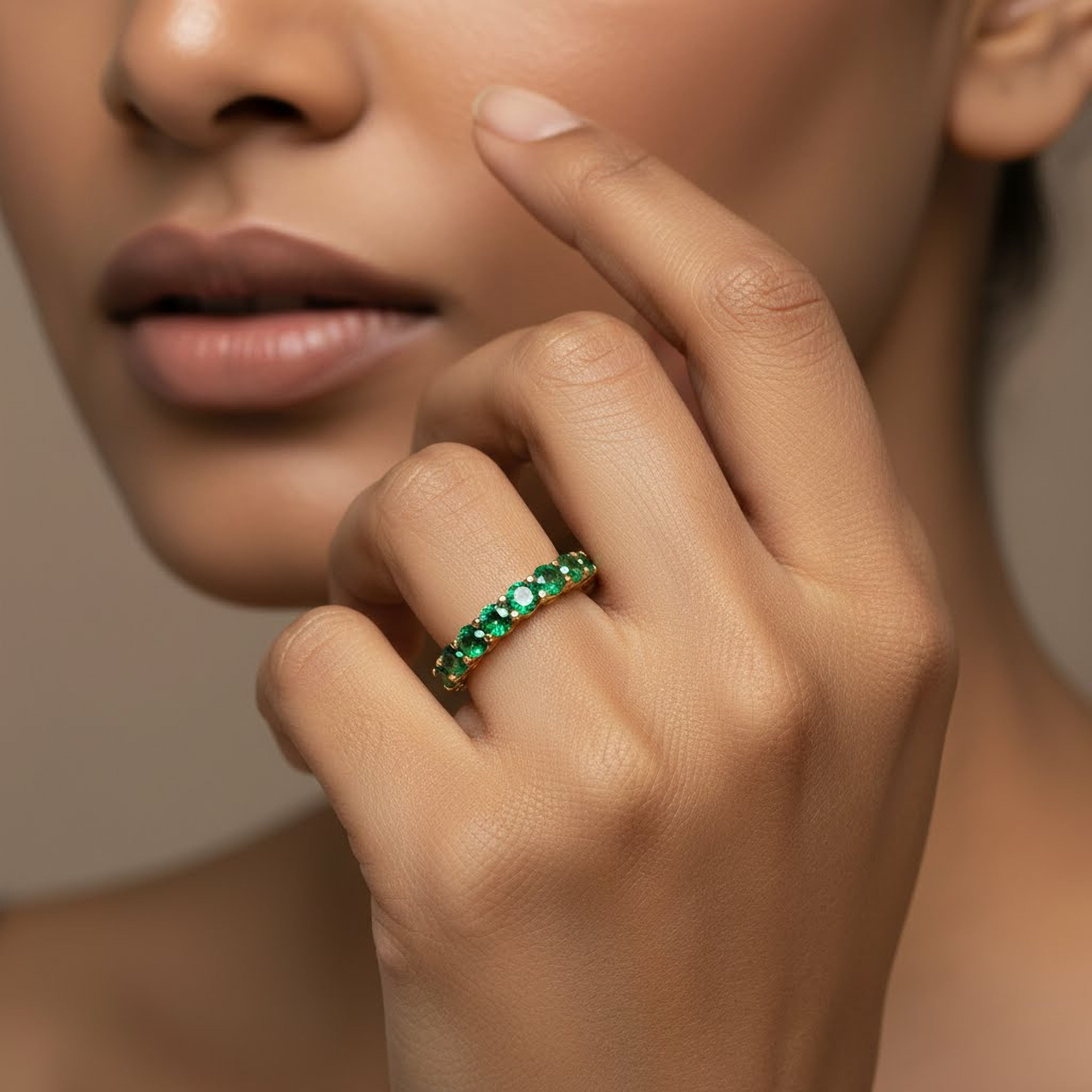 Green Round Eternity Band
