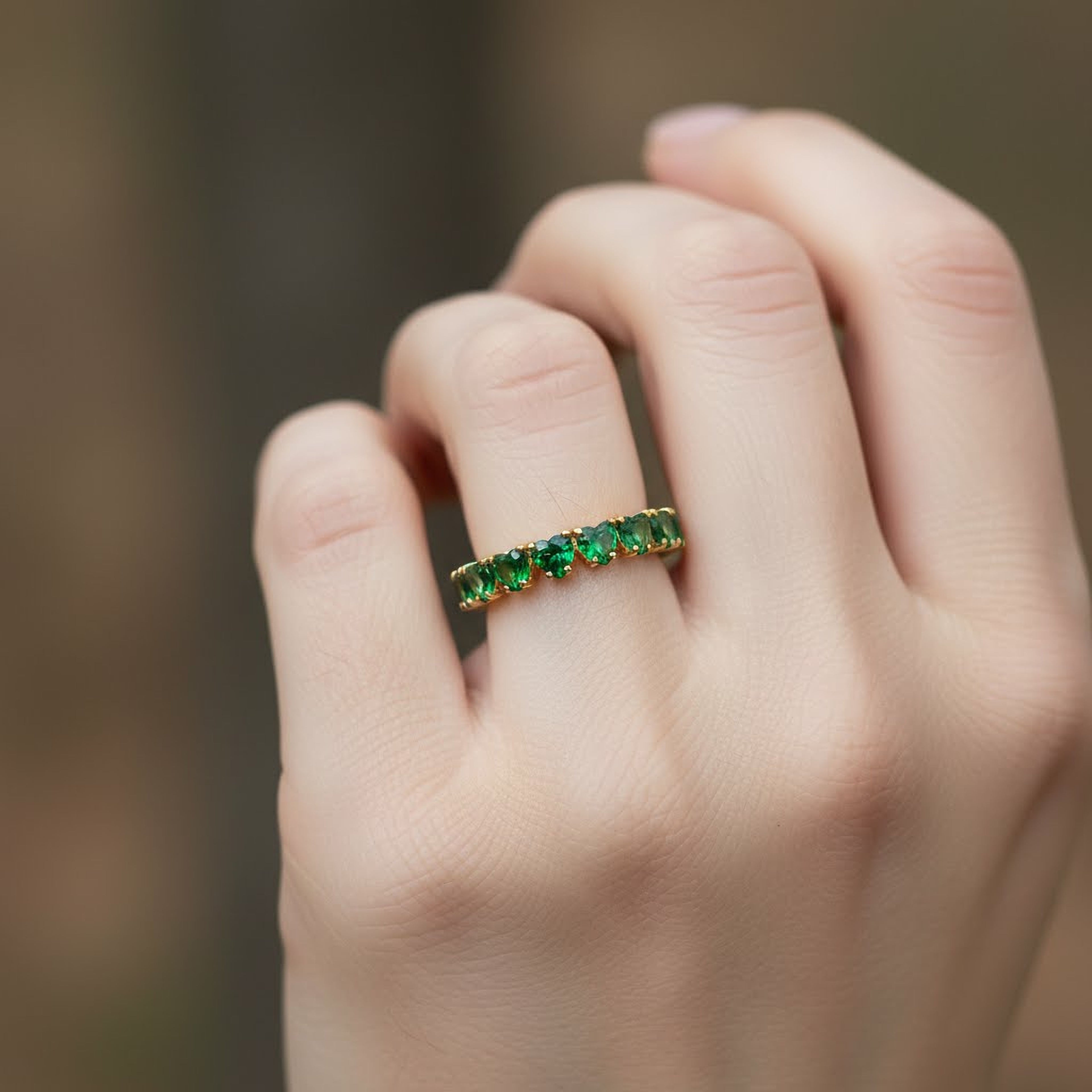 Green Heart  Eternity Band