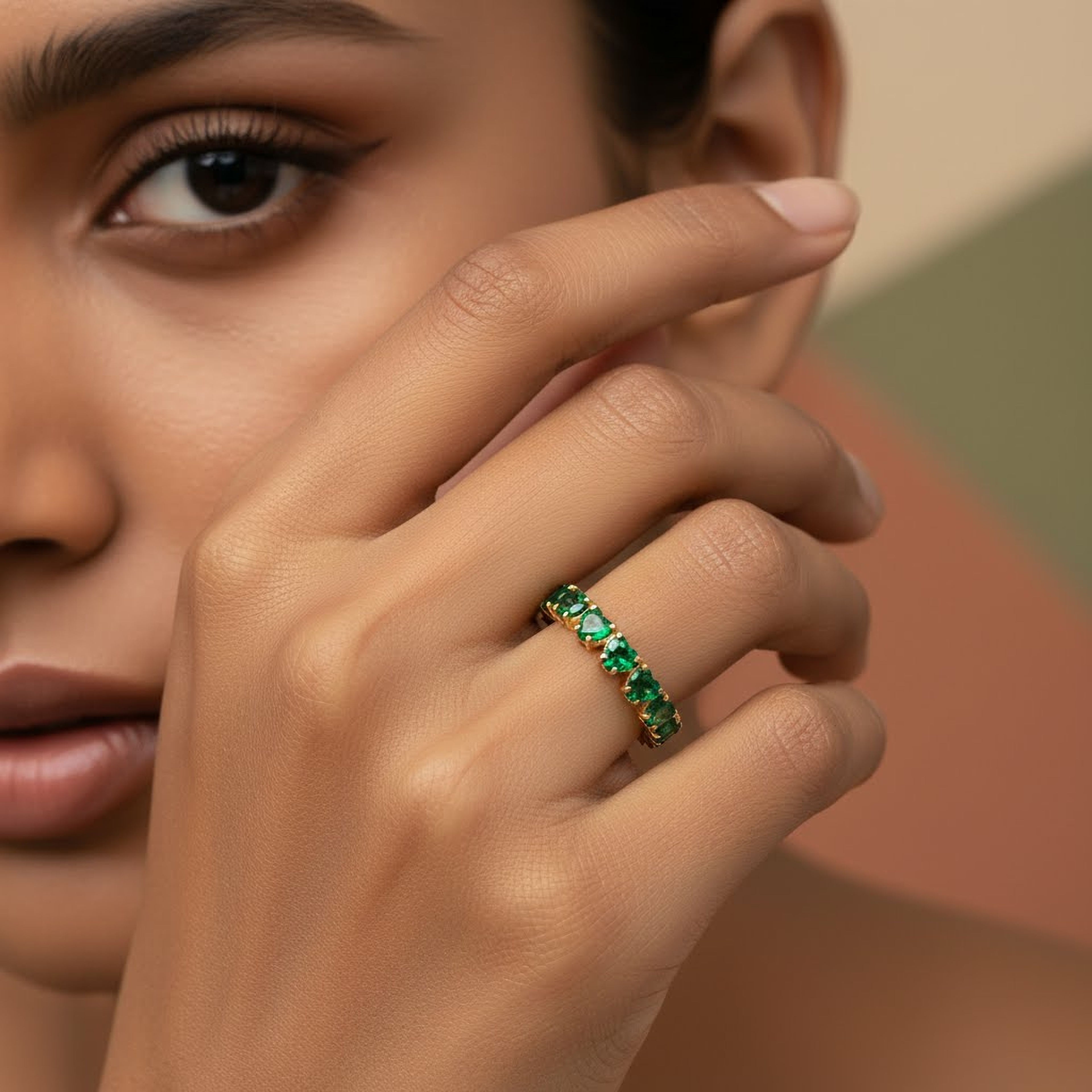 Green Heart  Eternity Band