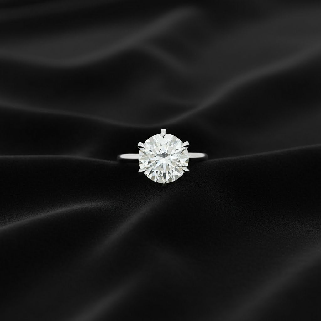 4ct Round  Engagement Ring