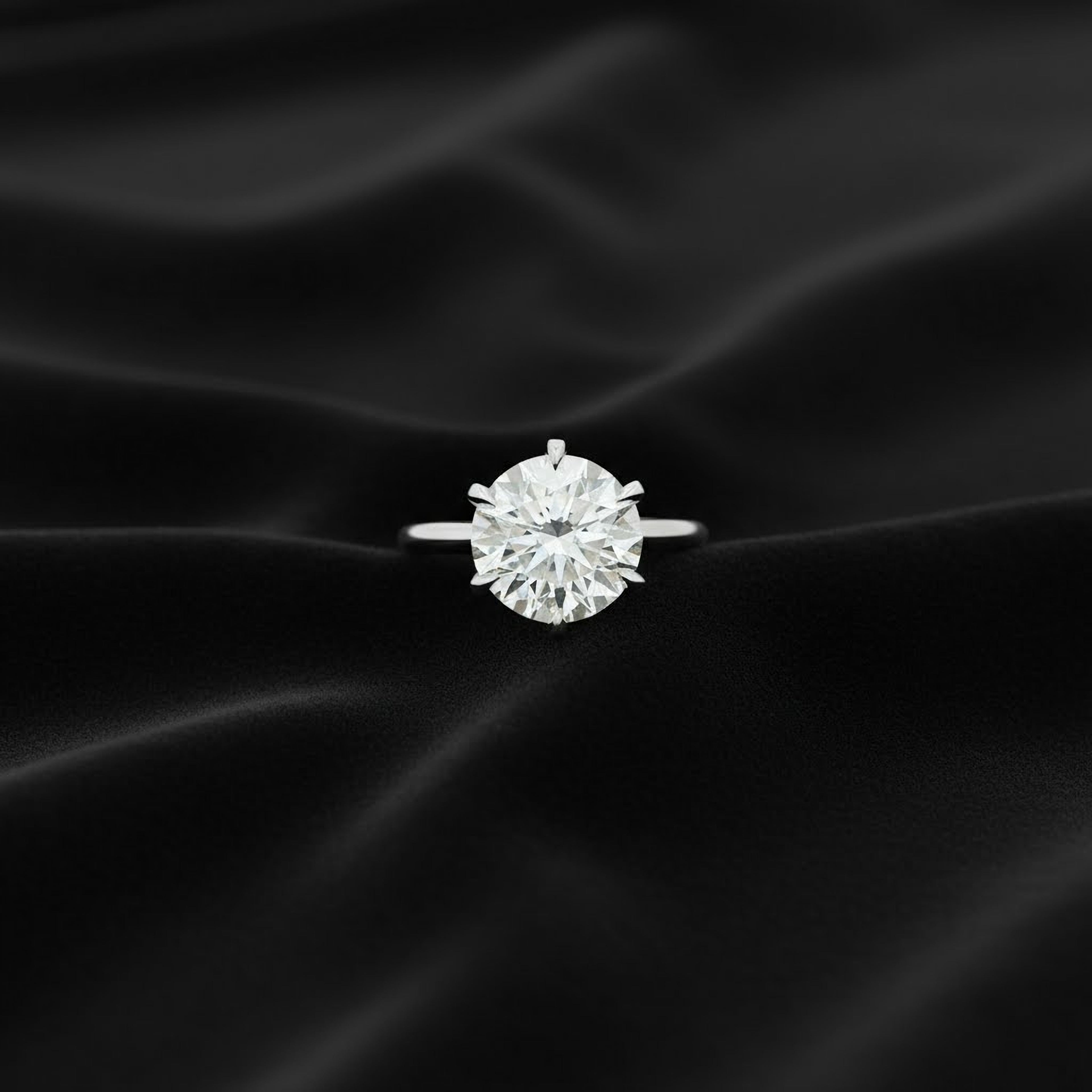 4ct Round  Engagement Ring